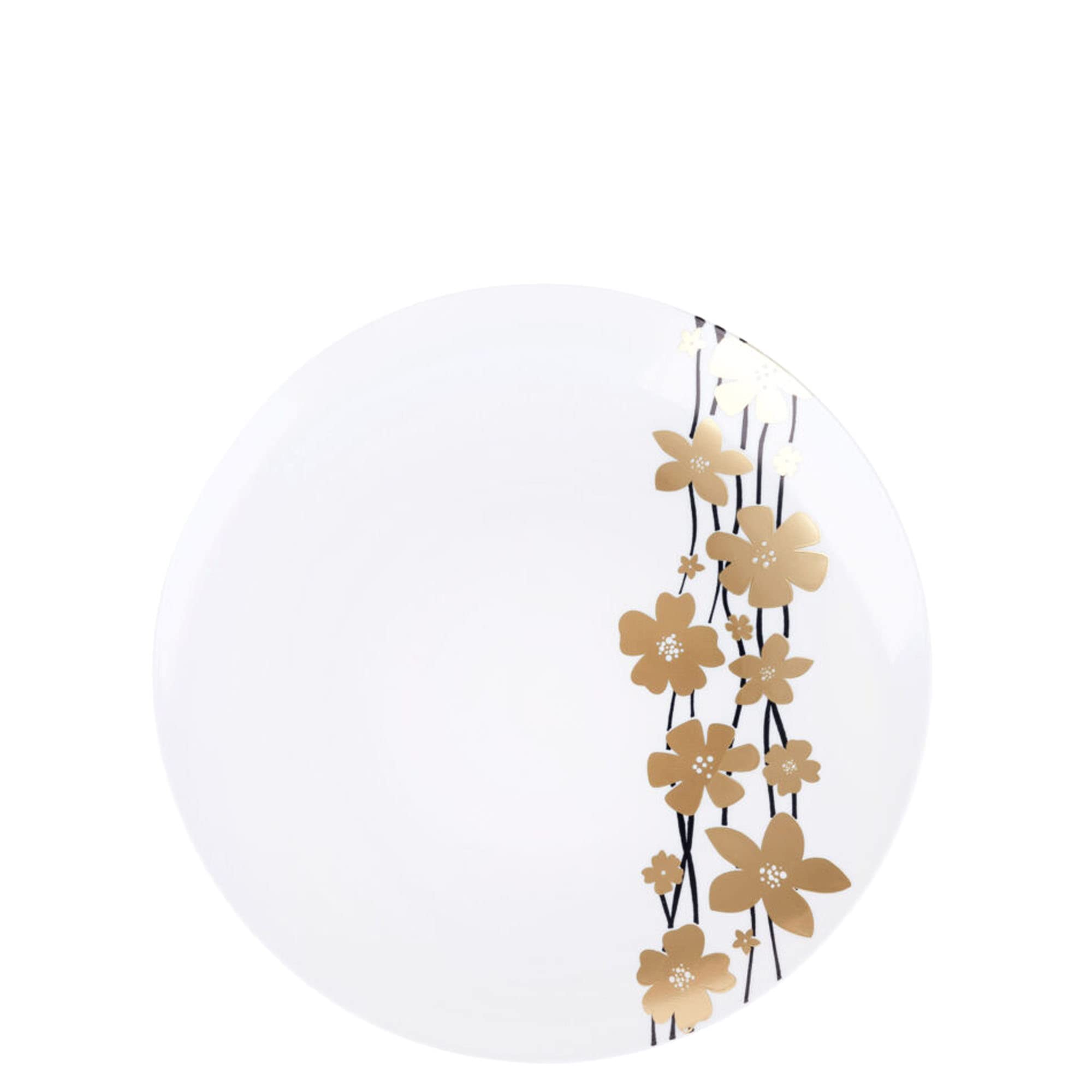 EcoQuality 7.5 Inch Round White Plastic Plates with Gold Vine Design - 70 Pack Disposable Elegant Dinner Plates for Weddings, Parties, Salads, Desserts & Special Occasions | Heavy Duty Serveware for Stylish Entertaining