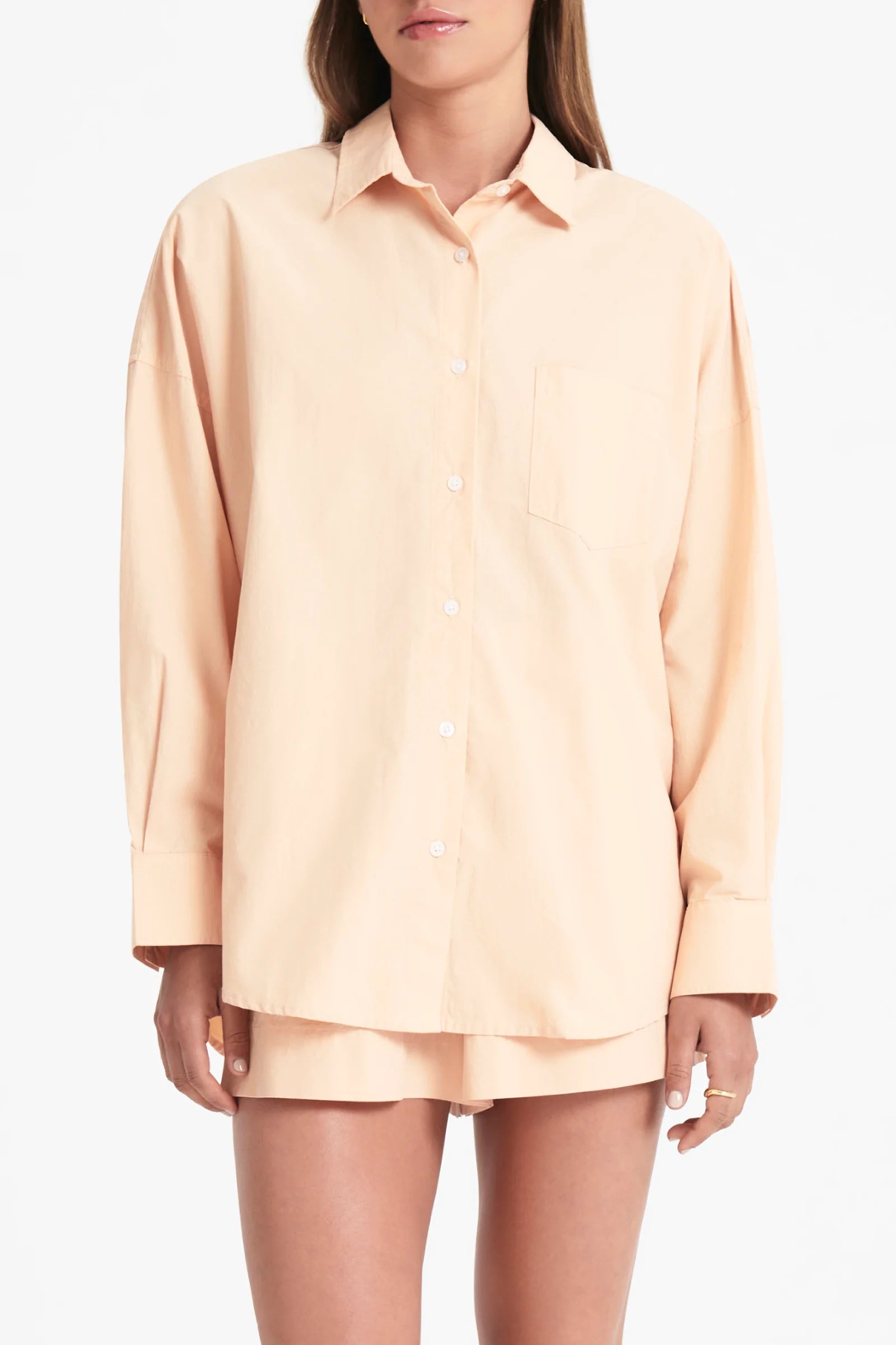 Cruz Poplin Shorts for Women - Lightweight Summer Shorts in Melon Color - Perfect for Beach, Travel, and Casual Outings
