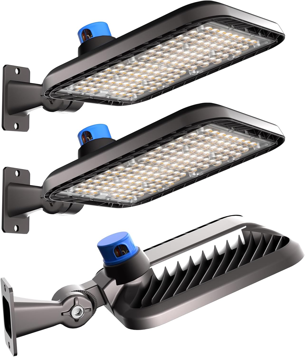 400W LED Parking Lot Lights (2-Pack) - 486x1W High Power 60,000LM 5000K Daylight - Dusk to Dawn Photocell Sensor & IP65 Waterproof - Arm Mount Commercial Outdoor Lighting for Parking Areas, Warehouses, Stadiums (Covers 66-121ft at 30-55ft Height)