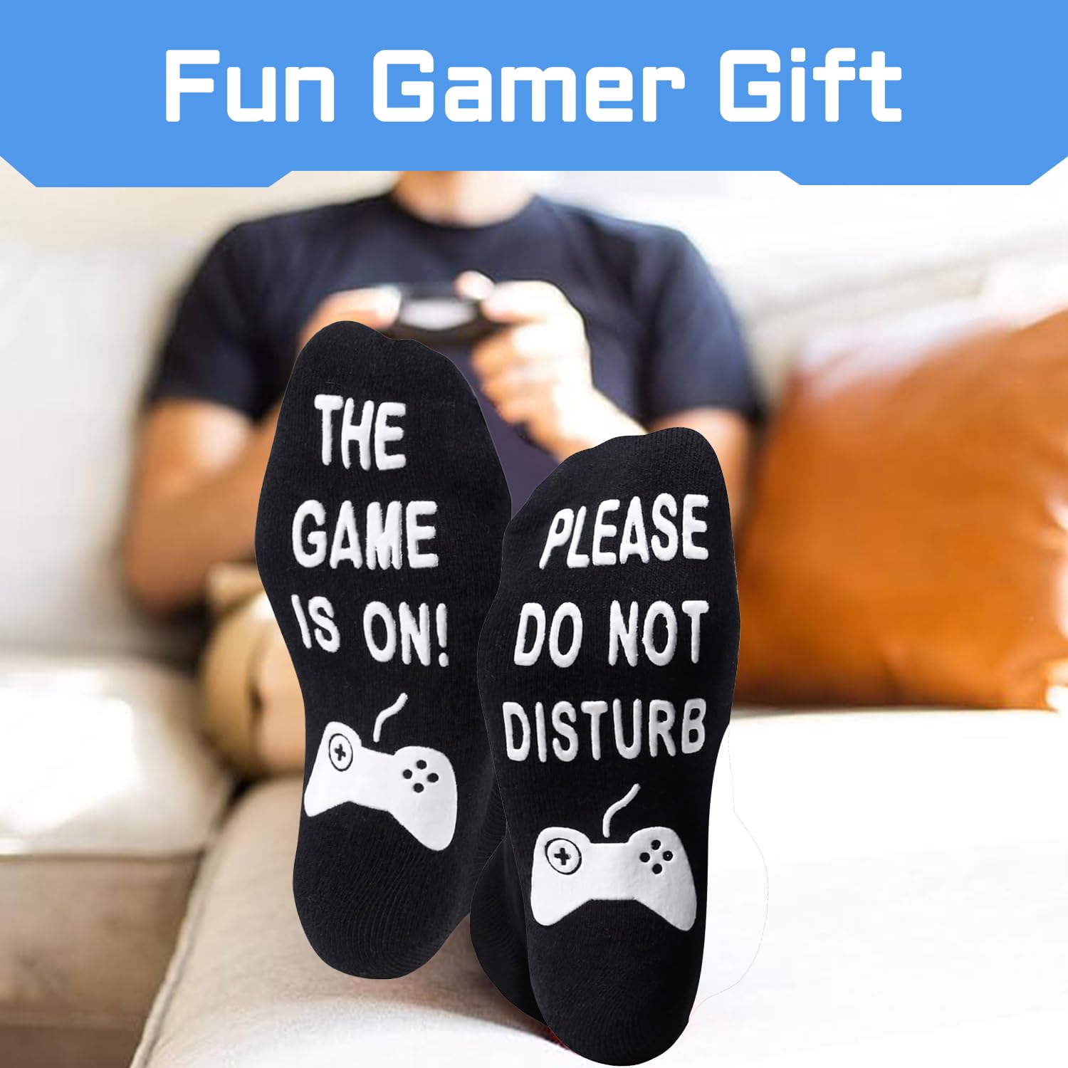 Men's Gaming Socks - Funny Video Game Socks for Teen Boys & Gamer Gifts - Perfect for Esports, LAN Parties & Gaming Marathons