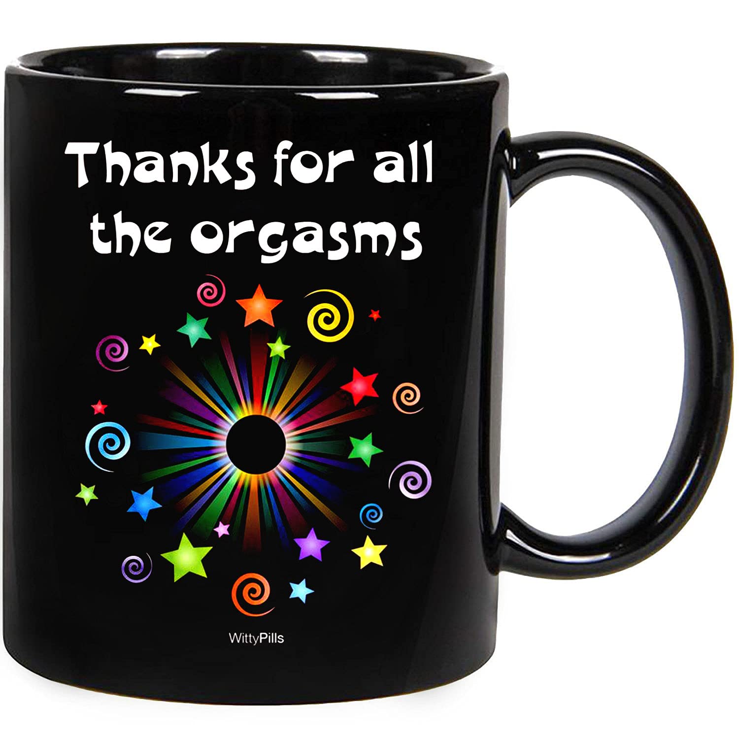 Funny Adult Humor Coffee Mug - Thanks For All The Orgasms Ceramic Novelty Mug (11oz/15oz) - Perfect Gift for Partner, Couples & Anniversaries - Great for Coffee, Tea & Office Use