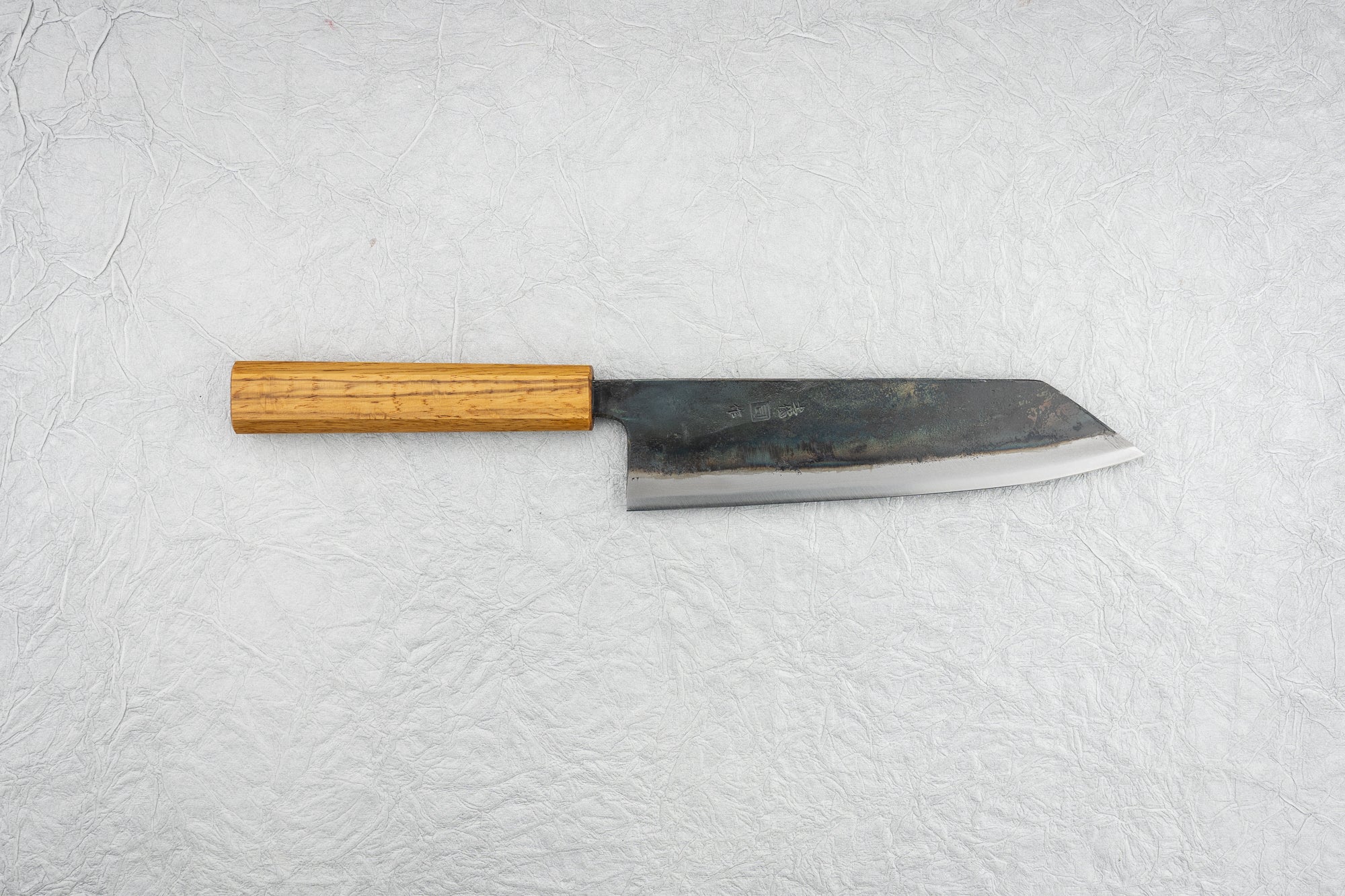 Premium Tosa Tsukasa Shiroichi Kurouchi Bunka Knife 180mm - Japanese High Carbon Steel Chef Knife for Slicing, Dicing & Precision Cooking
