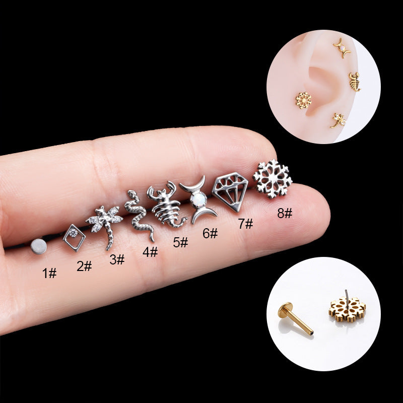 16G Cartilage Titanium Earrings with Diamond Accents - Tiny Hypoallergenic Stud Earrings for Women | Perfect for Daily Wear, Special Occasions & Sensitive Ears | HSPJ541