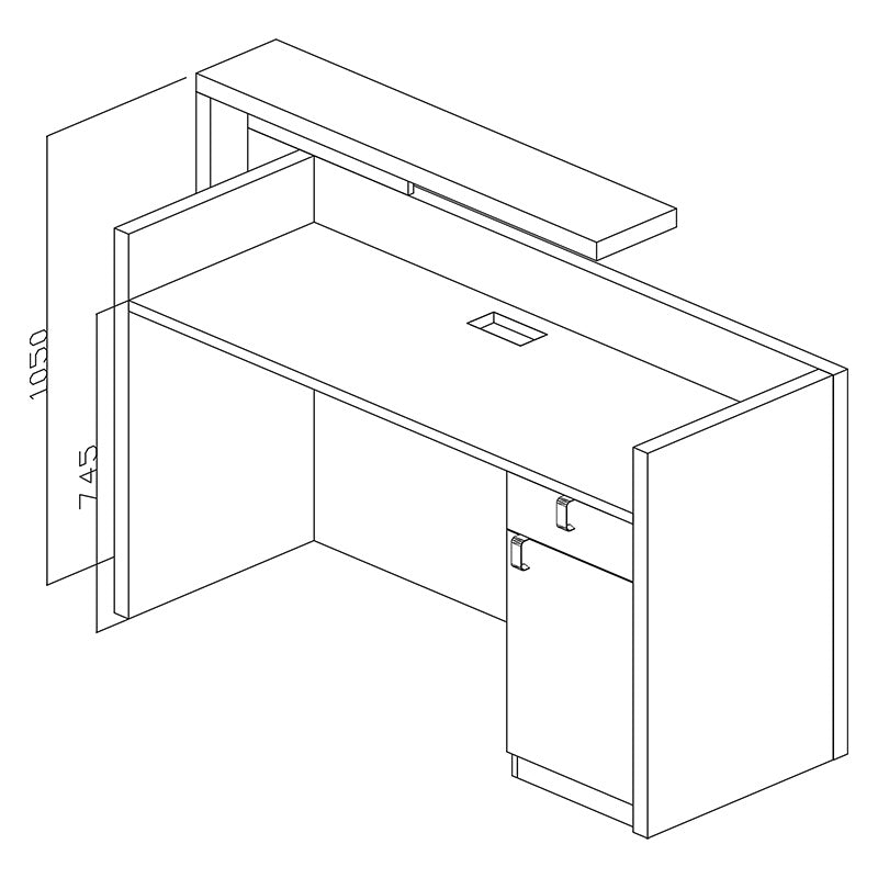 ZIVA 1.8M Left Panel Reception Desk - Modern Oak & White Office Furniture for Hotel, Clinic, and Corporate Lobby