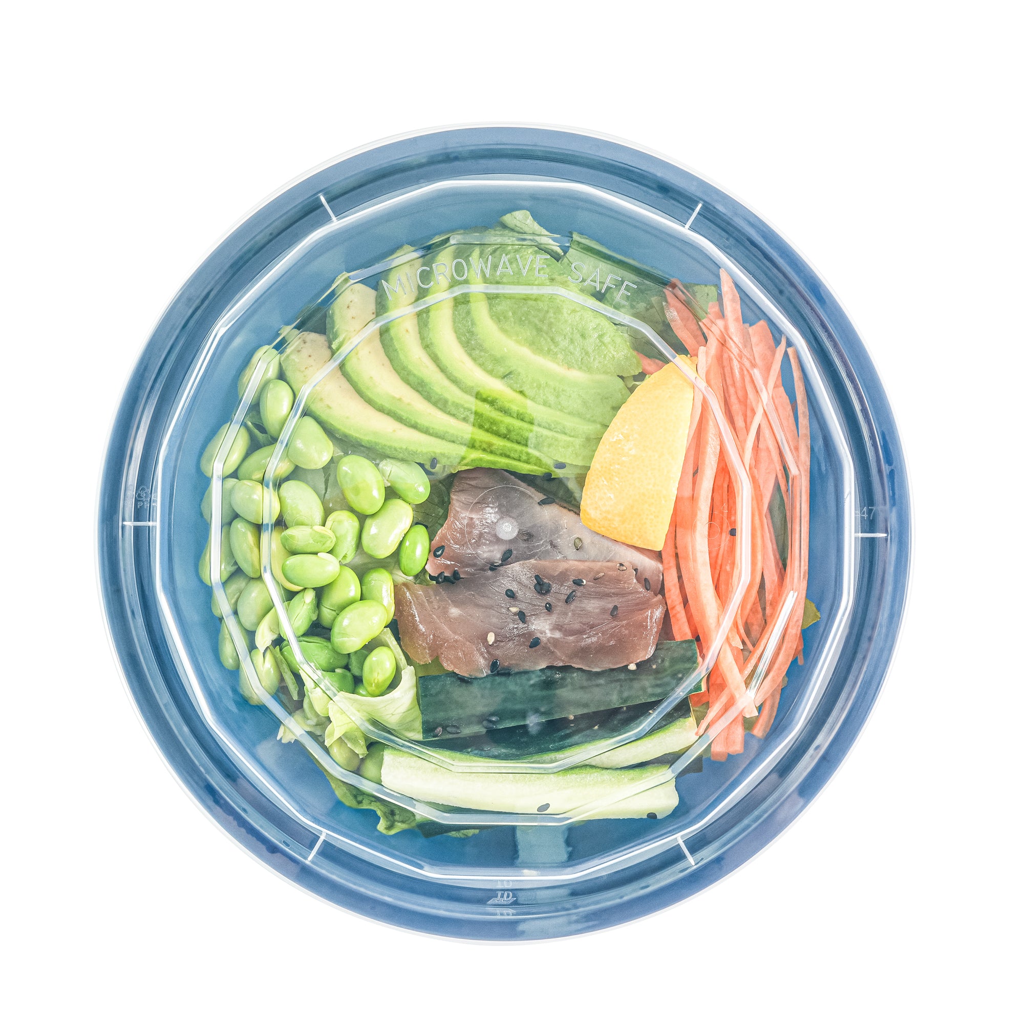 32 oz Round Midnight Blue Plastic Food Storage Containers with Clear Lids - Microwave Safe, BPA Free (100-Pack, 7.25