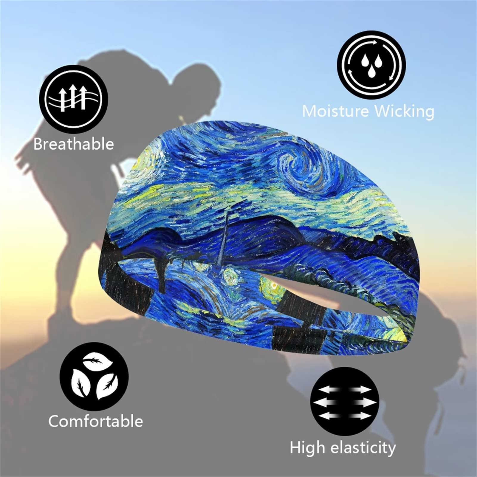 Unisex Non-Slip Moisture Wicking Headbands for Women & Men - Perfect for Running, Workout, Yoga & Sports Activities