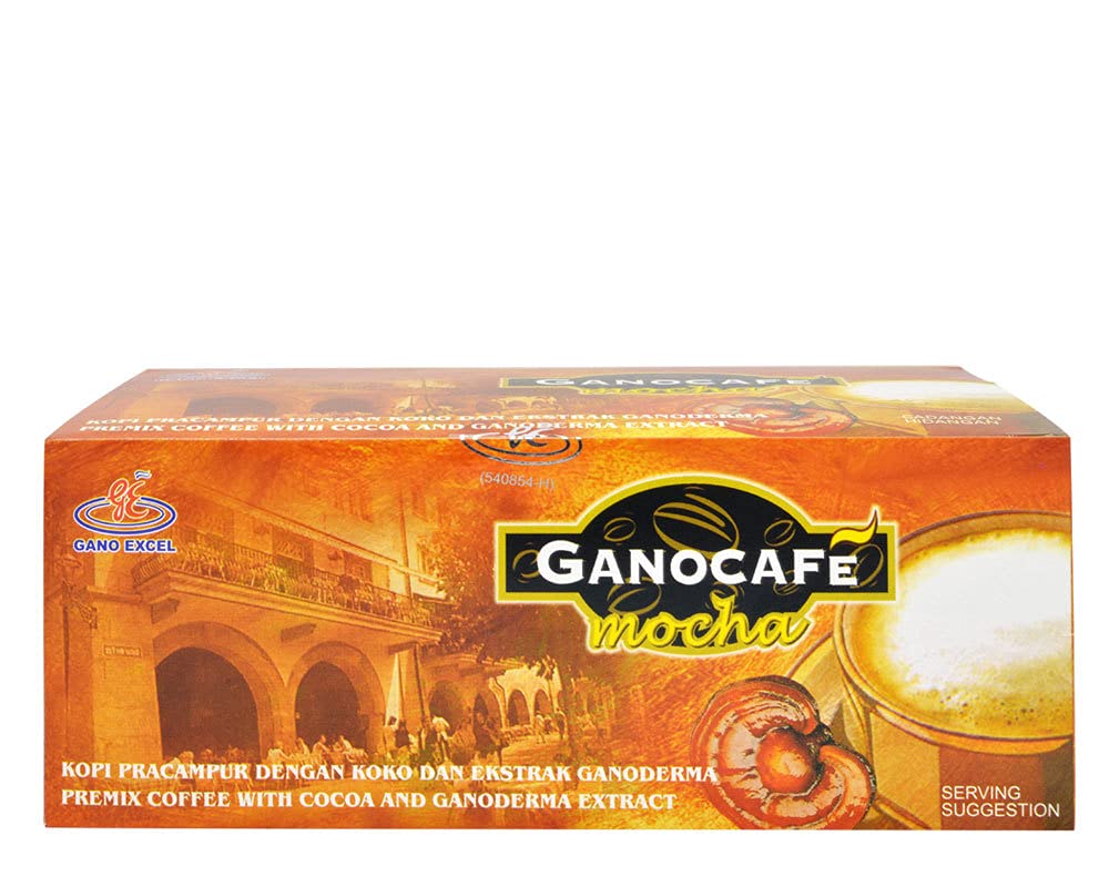 Gano Cafe Mocha with Ganoderma - 10 Boxes (150 Sachets) - Premium Organic Coffee Alternative for Energy Boost & Wellness - Perfect for Home, Office or Travel