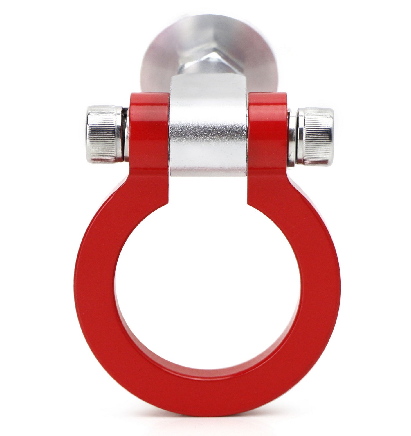 Universal Full Metal Red Track Racing Style Tow Hook Ring Kit - Durable & Stylish for Cars, Trucks & SUVs - Perfect for Racing, Off-Roading & Car Shows