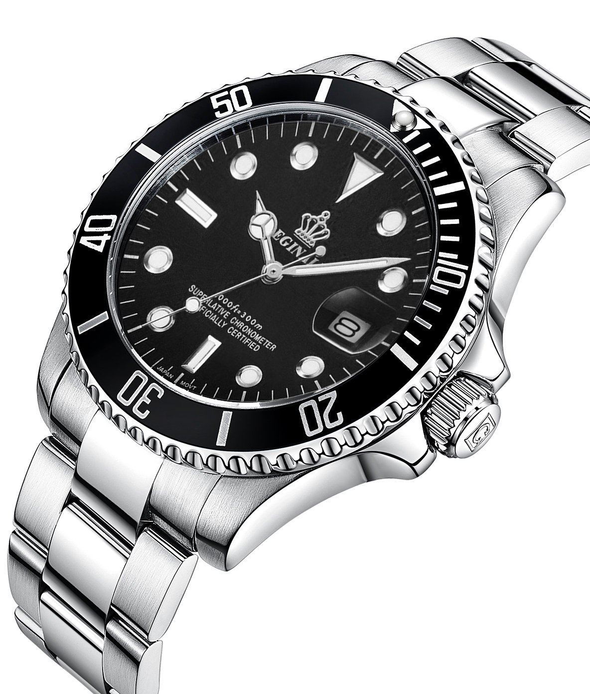 Men's Rotatable Bezel Waterproof Stainless Steel Sports Quartz Watch - Business & Fashion Timepiece for Outdoor Activities, Office & Casual Wear