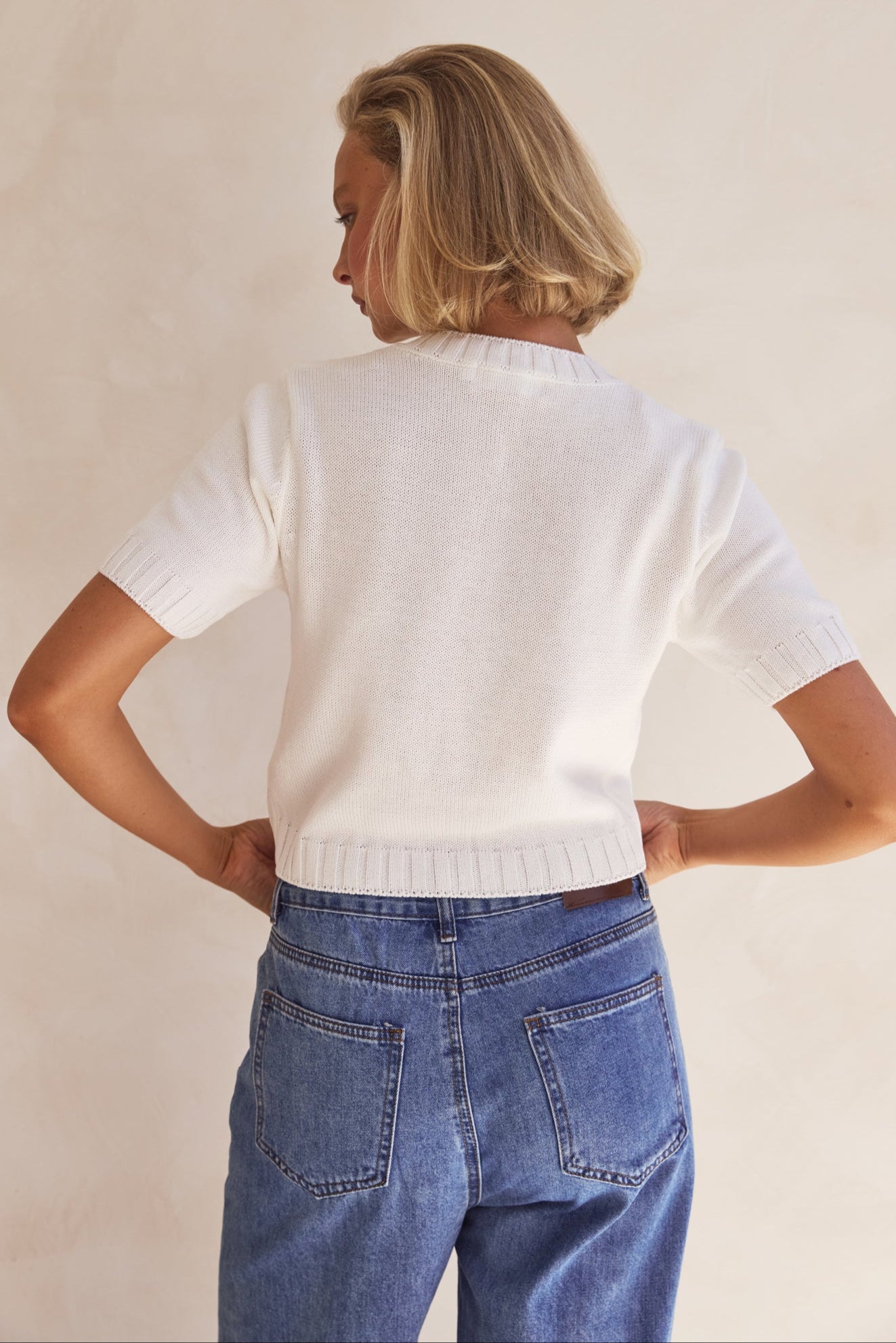 Allie Knit Top Women's Casual White Sweater - Perfect for Office Wear, Date Nights & Fall Layering
