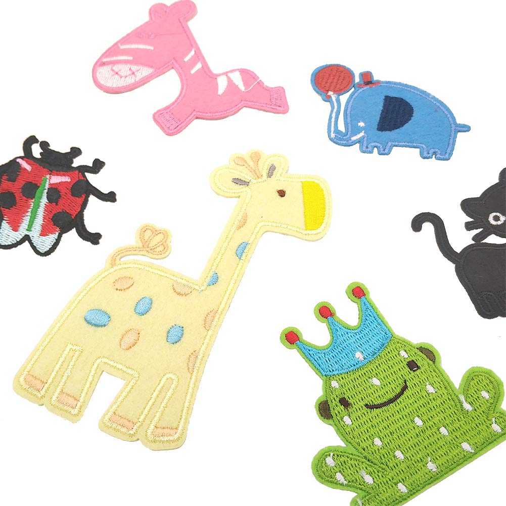 30 Pcs Cute Animals Embroidered Patches - Sew On & Iron On Applique for Clothes, Jackets, Hats, Backpacks, Jeans - DIY Craft, Kids & Teens Fashion Accessories - Perfect for Customizing Denim, School Bags, and Costumes