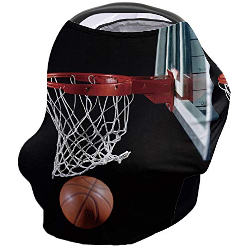 360° Full Coverage Nursing Cover & Baby Car Seat Canopy - Multi-Use Breastfeeding Scarf with Privacy, Stroller Cover & Nursing Poncho for Basketball Lovers - Perfect for Public Nursing, Travel & Outdoor Activities
