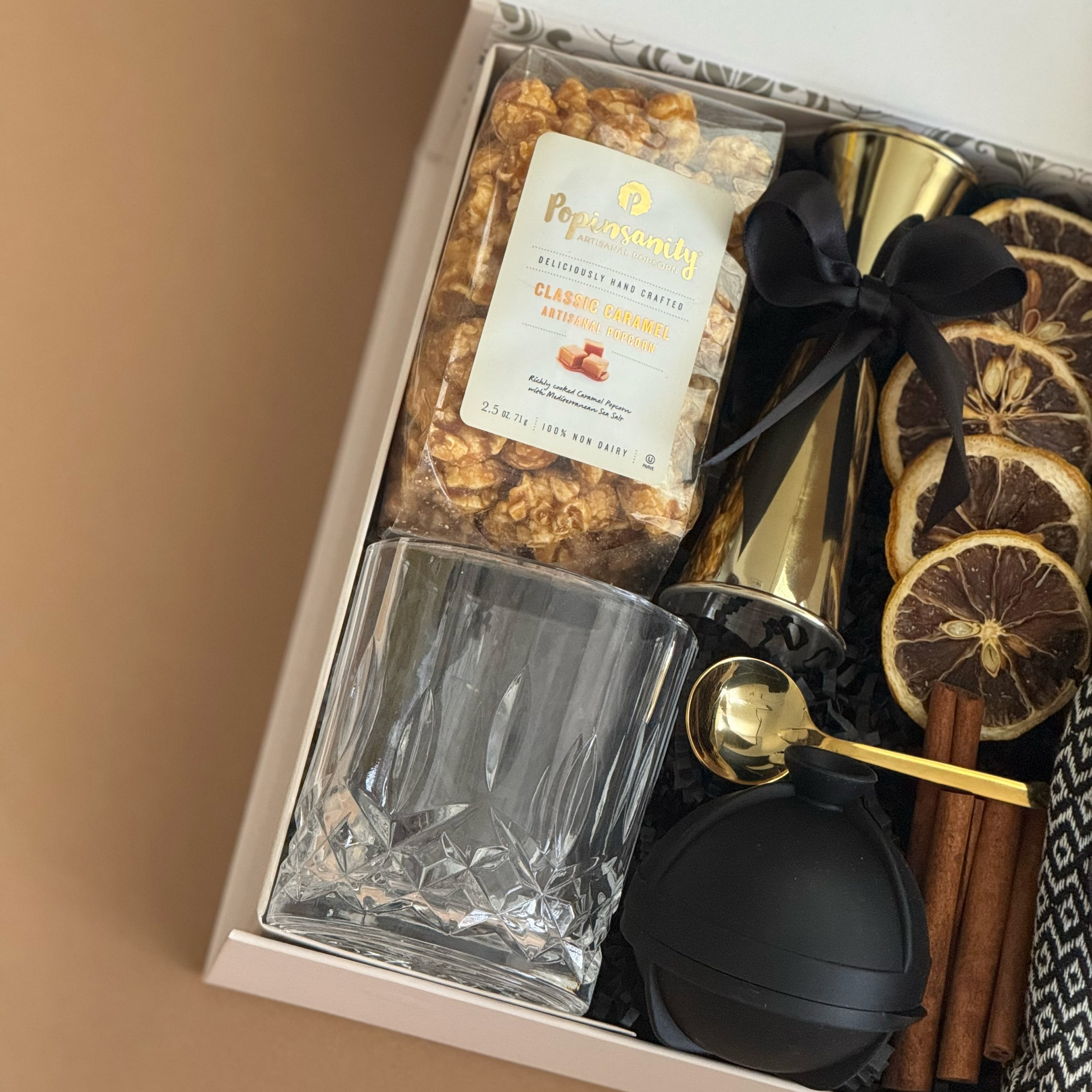 Premium Father's Day Gift Box for Cocktail Lovers - Whiskey Glass, Negroni Mix, Gold Bar Tools Set - Perfect for Home Bars, Birthday Gifts & Special Occasions