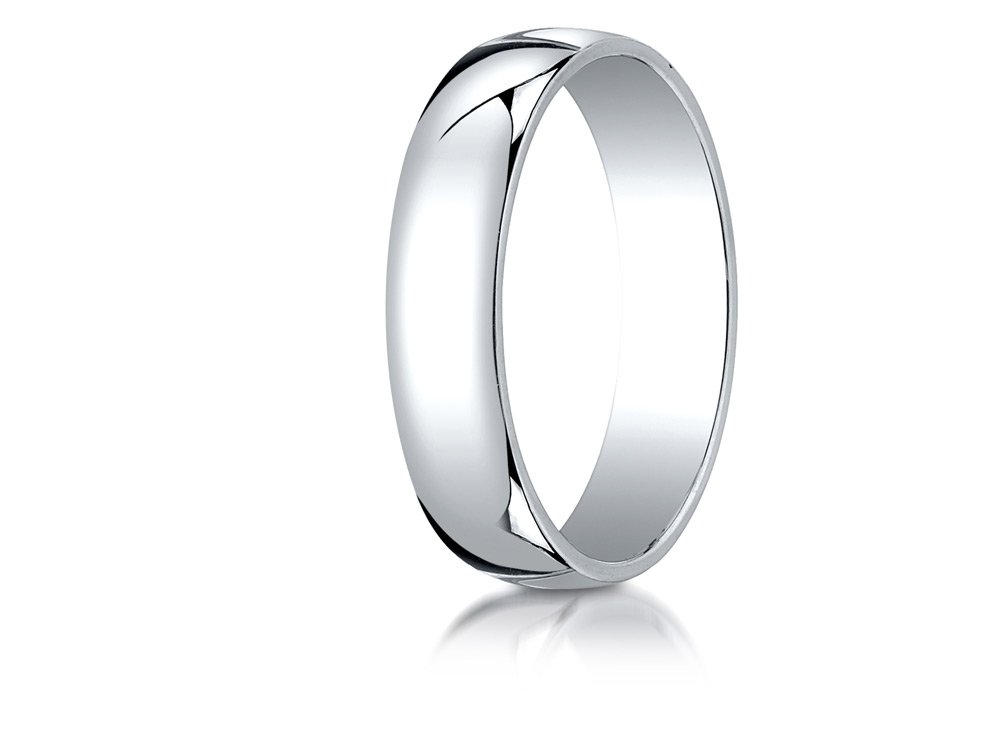 14K White Gold 5mm Dome Ring - Elegant Lightweight Jewelry for Daily Wear