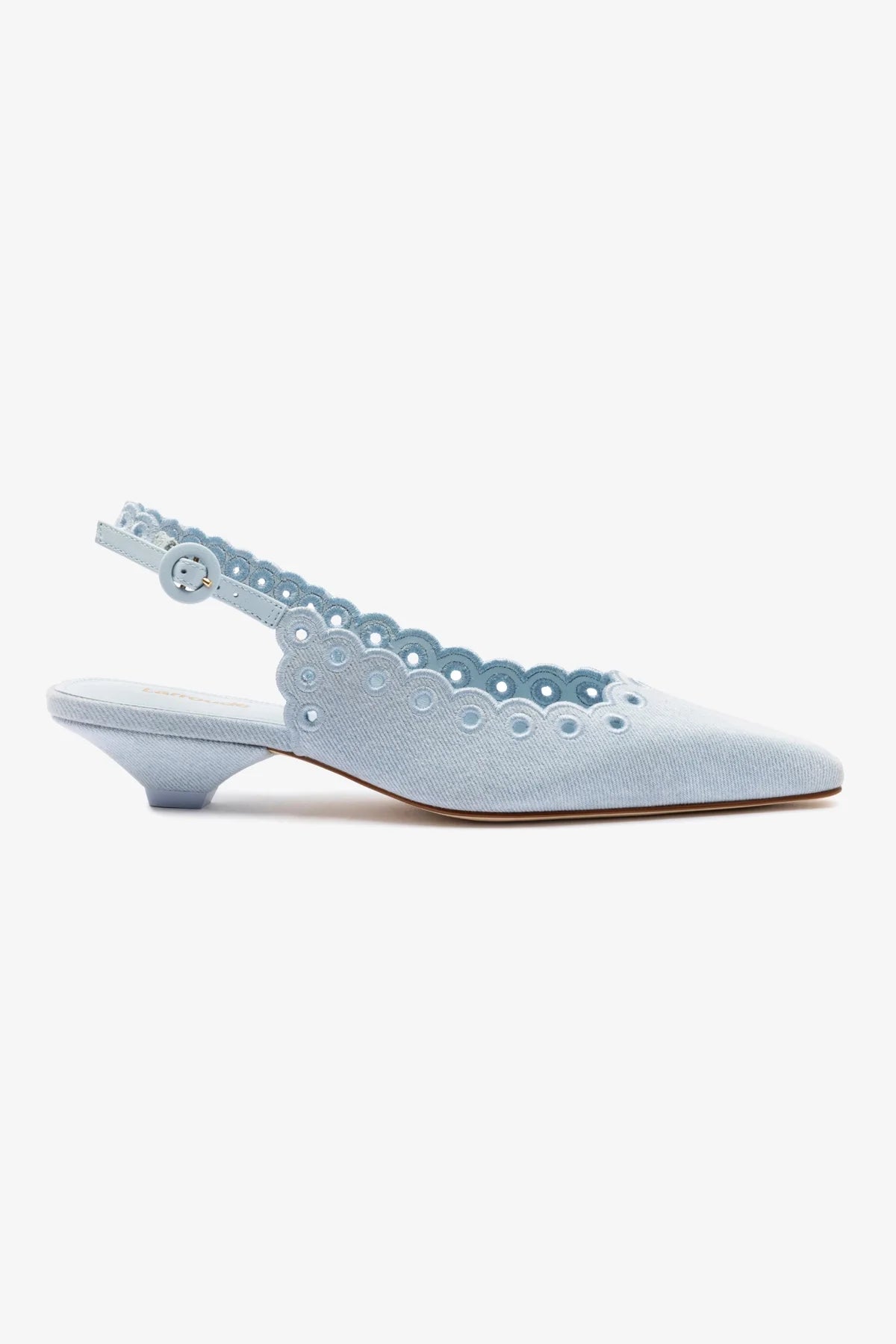 Florence Embroidered Denim Pumps for Women - Stylish Maya Blue Casual Shoes for Work, Parties & Everyday Wear