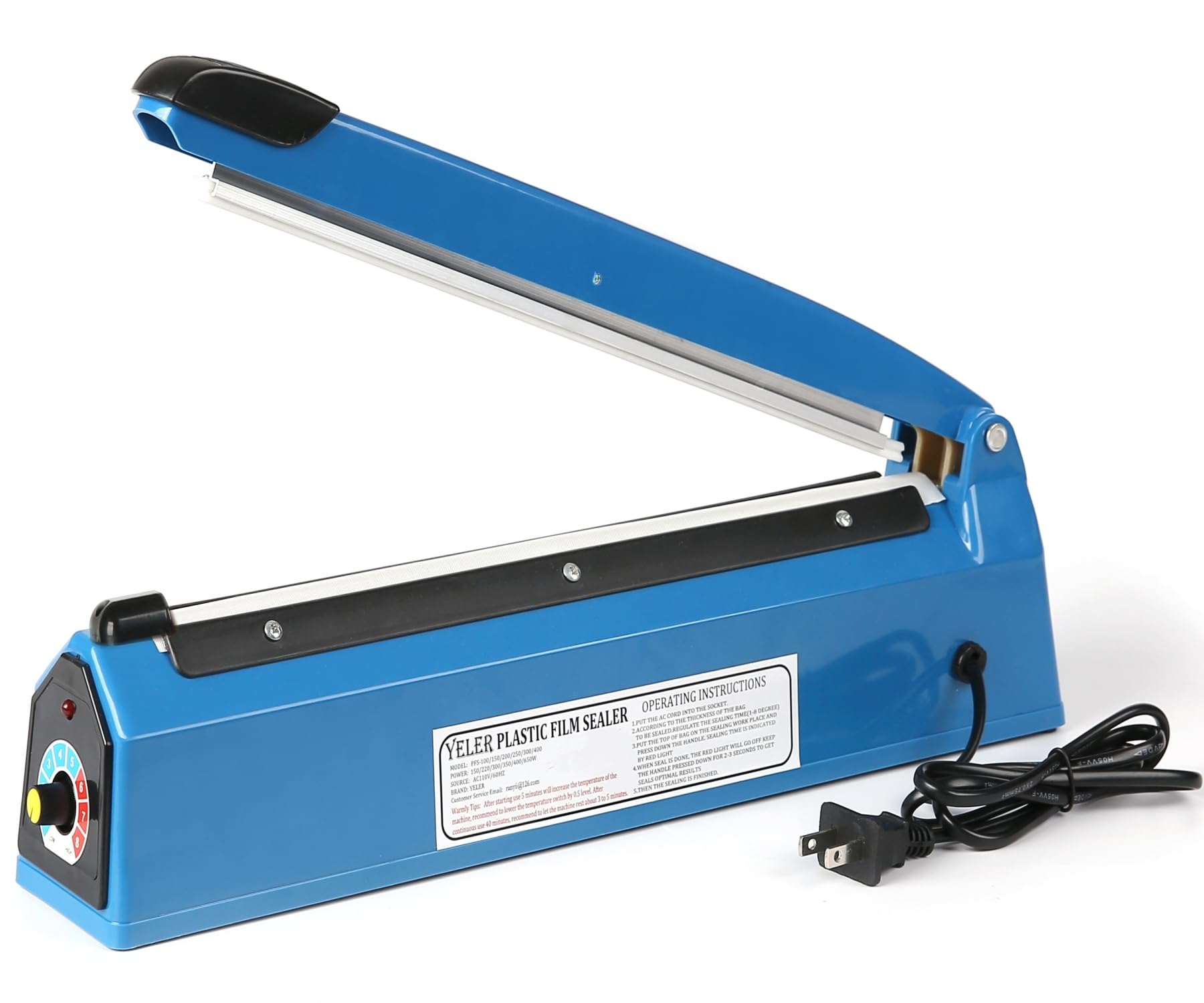 12 Inch Impulse Heat Sealer Machine for Plastic Bags - Manual PE/PP Poly Bag Sealer with Extra Replacement Heating Element - Perfect for Food Packaging, Retail Stores & Warehouse Sealing Operations