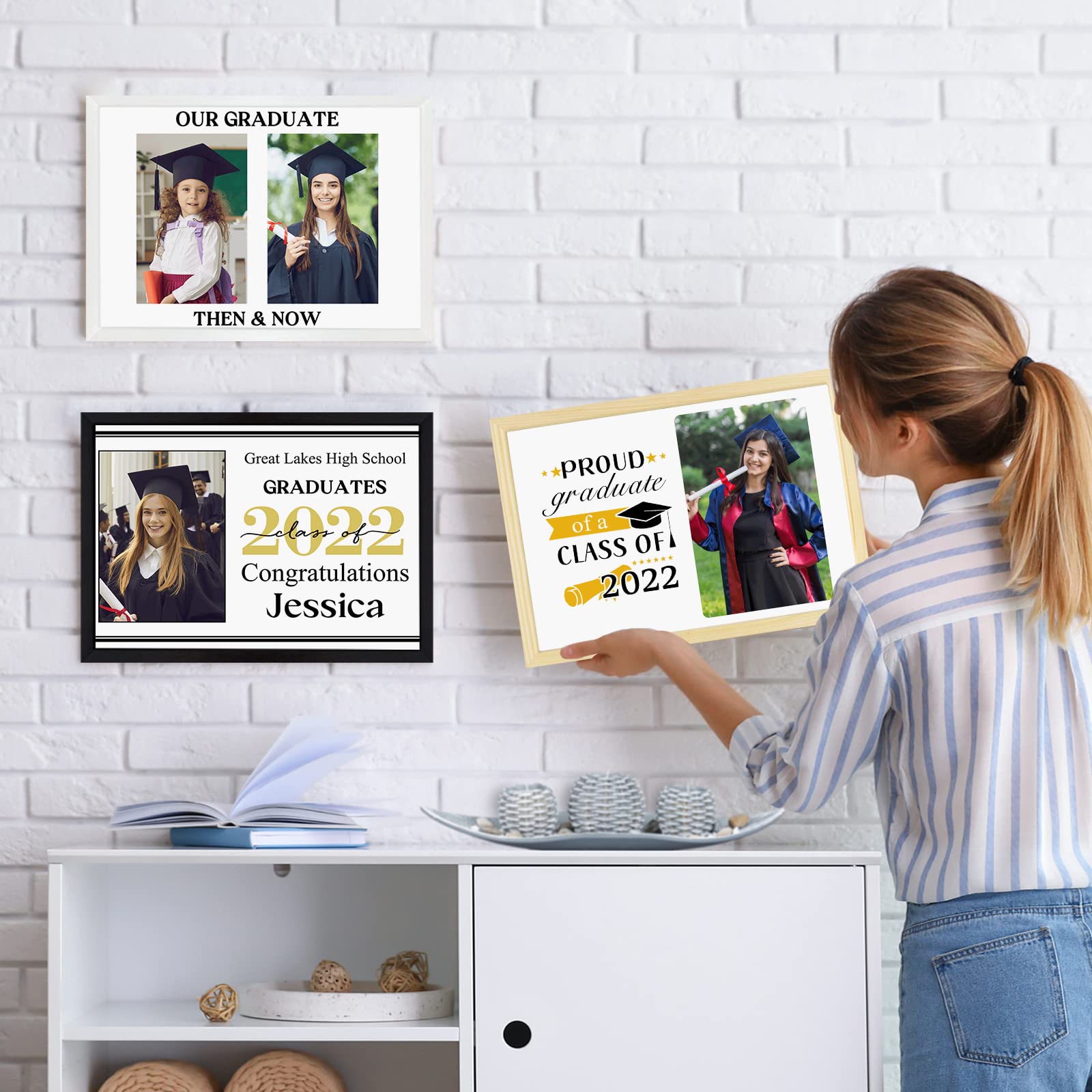 Personalized Graduation Picture Frame - Custom Wooden Photo Frame with Name & Date - Unique Graduation Gift for Her - Home Decor Wall Art for College, High School & University Graduates