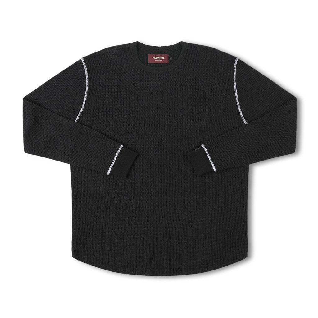 Former AG Waffle Long Sleeve Woven Shirt - Black & White - Casual Wear for Men, Perfect for Office, Outings and Everyday Style