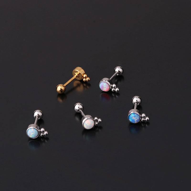 20G Cartilage Opal Stud Earrings for Conch Tragus Helix - Hypoallergenic Surgical Steel Ear Jewelry for Women | Perfect for Daily Wear, Parties & Special Occasions