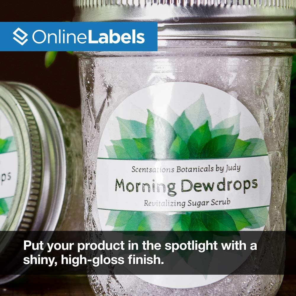 2 Inch White Glossy Round Labels for Laser Printers - 10,000 Circle Stickers (500 Sheets) - Perfect for Address Labels, Jar Labels & Product Packaging - OnlineLabels
