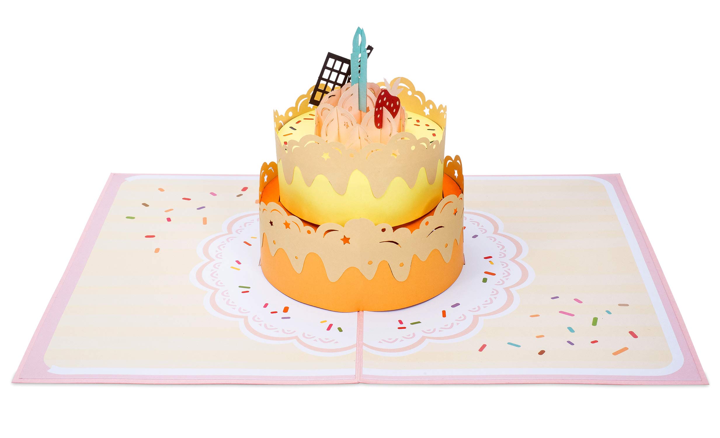 3D Paper Love Birthday Cake Pop Up Greeting Card | Handmade 3D Popup Card for Birthday, Anniversary & Valentine's Day | Perfect for Romantic Gifts, Surprise Parties & Special Occasions