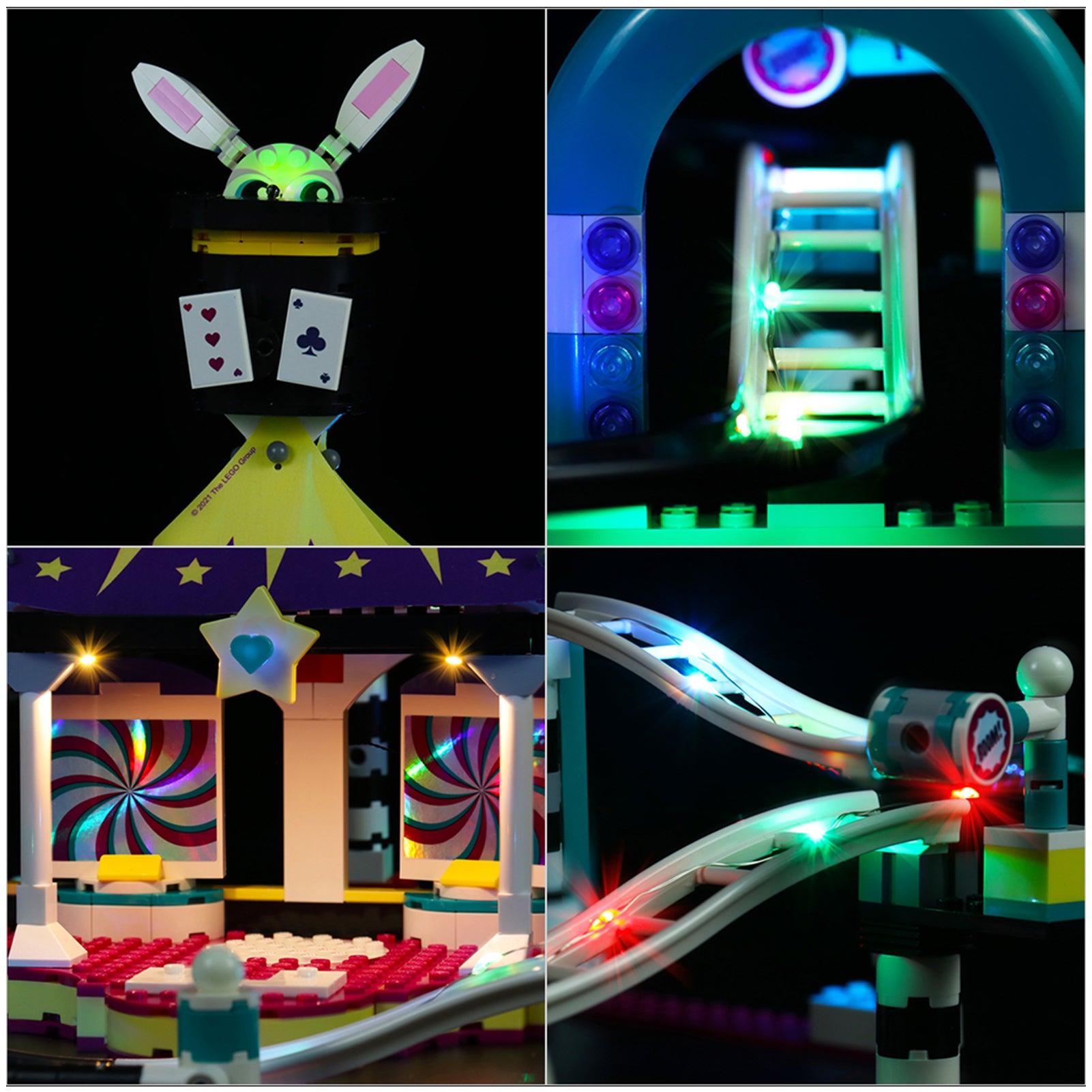 LEGO Friends Funfair Roller Coaster 41685 Light Kit - Compatible with Building Blocks Set - Perfect for Nighttime Display & Room Decoration