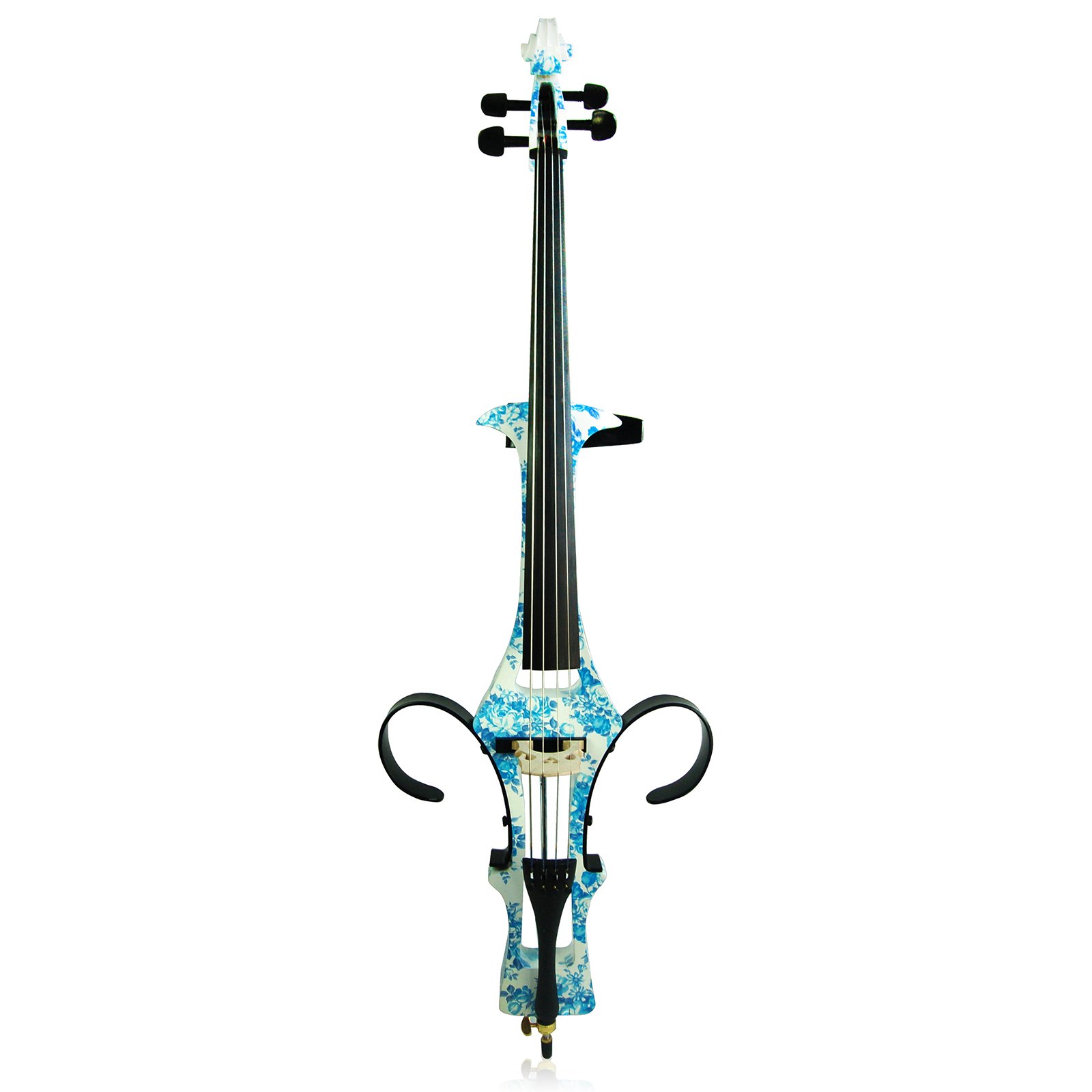 Professional Handmade Solid Wood 4/4 Full Size Silent Electric Cello with Bow, Case & Bridge Strings - Perfect for Home Practice, Studio Recording & Live Performances (Model 1201)