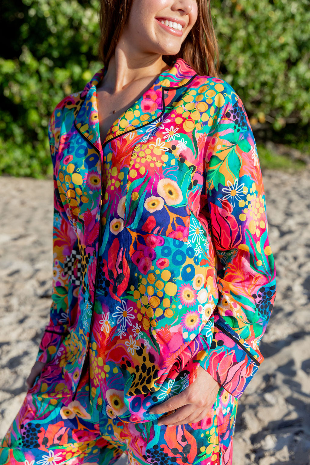 Kasey Rainbow Sundown LS Shirt & Pant Sleepwear Set - Cozy Matching Pajamas for Women | Perfect for Lounging, Sleepovers & Relaxing at Home