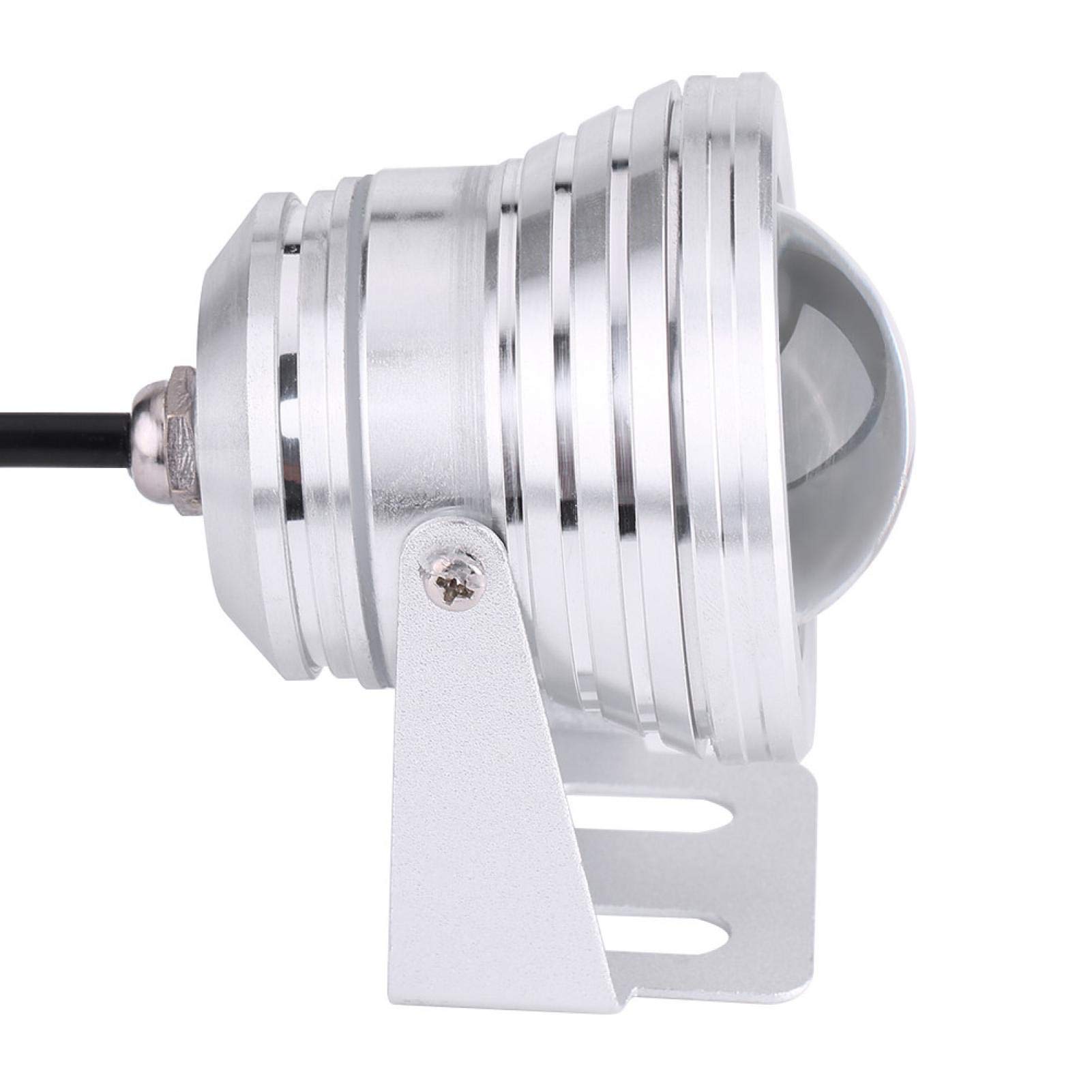 10W 12V RGB Marine LED Spotlight with Remote Control - Waterproof Boat/Yacht Lighting for Deck, Cabin & Pond - Silver White & Blue Options (Perfect for Night Fishing & Party Lighting)