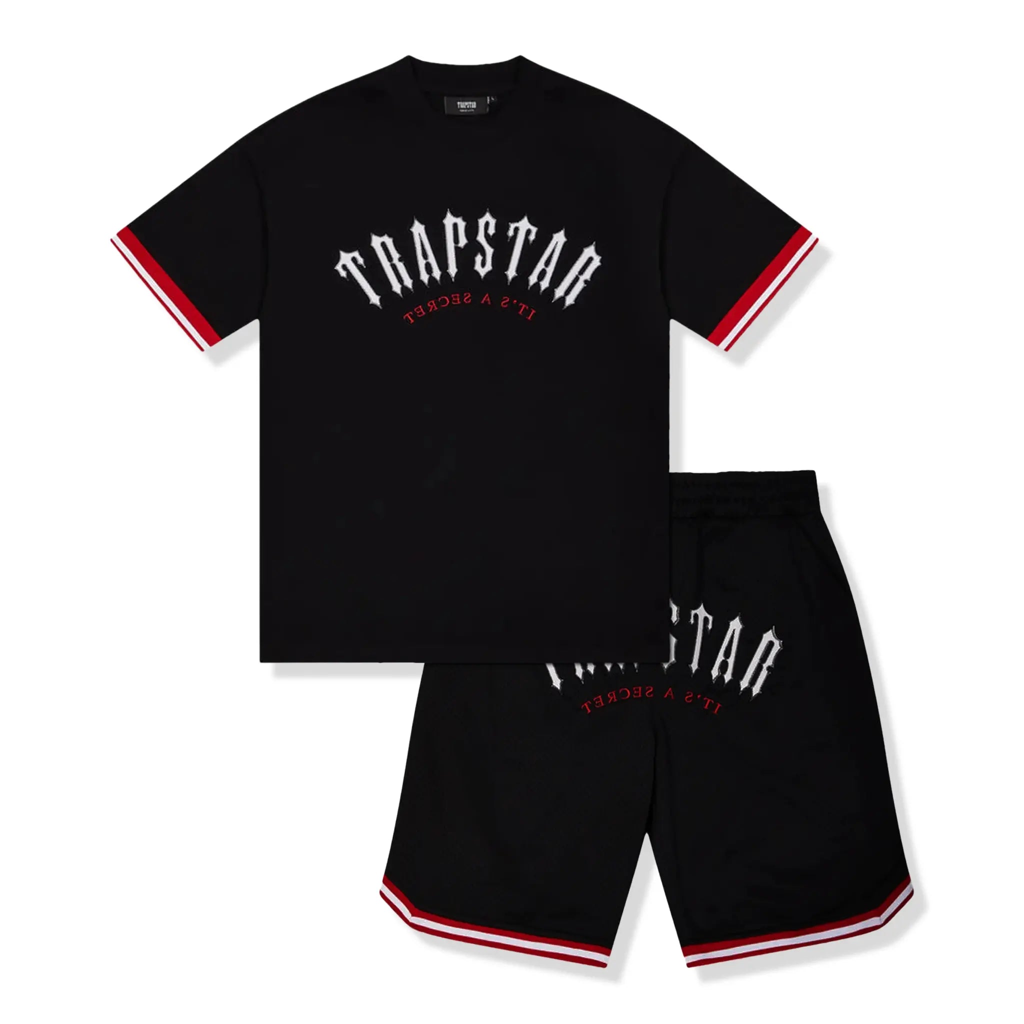 Trapstar Arch Mesh Black T-Shirt & Shorts Set - Stylish Streetwear Outfit for Men | Perfect for Casual Wear, Gym, and Urban Fashion