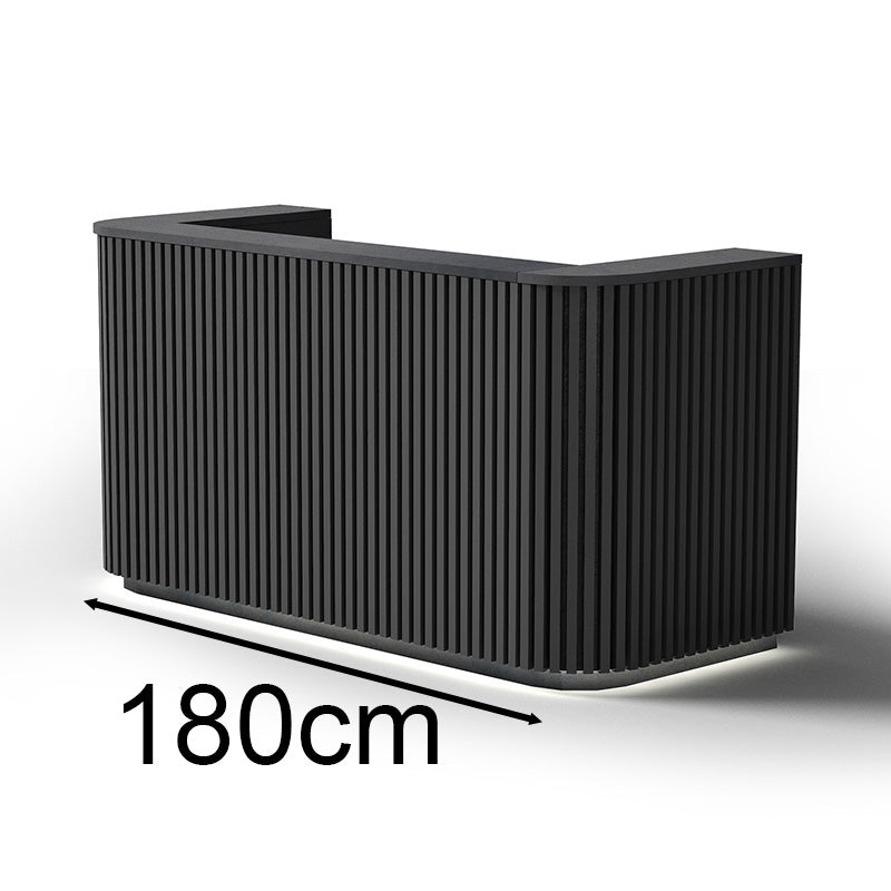 Modern HALO Reception Desk 180cm Black - Premium Office Furniture for Hotels, Corporate Lobbies & Professional Workspaces