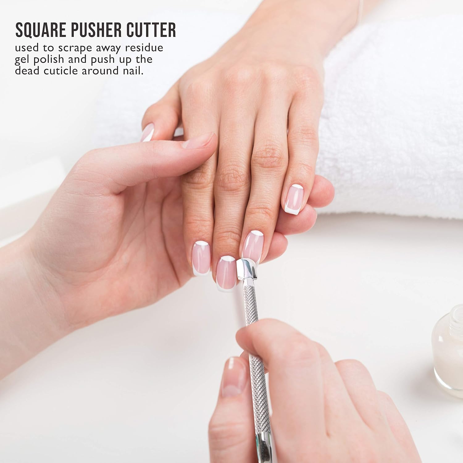 ARMIZ 2-Pack Stainless Steel Cuticle Pusher & Nail Polish Remover Kit - Double-Ended Cuticle Tool & Triangle UV Gel Remover for Professional Nail Art & Manicure | Perfect for Home & Salon Use