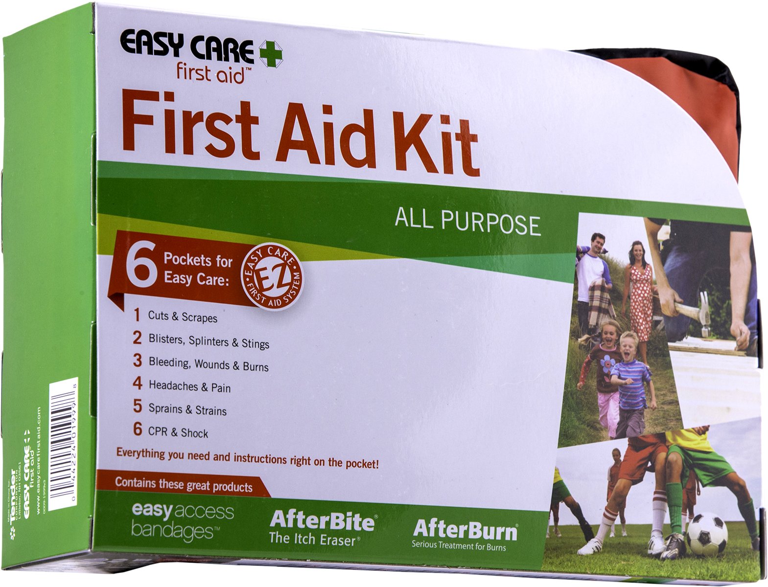 Easy Care All-Purpose First Aid Kit - 120 Pieces Medical Emergency Supplies for Home, Car, Travel & Outdoor Adventures | Compact & Portable for Injuries, Burns & Wounds