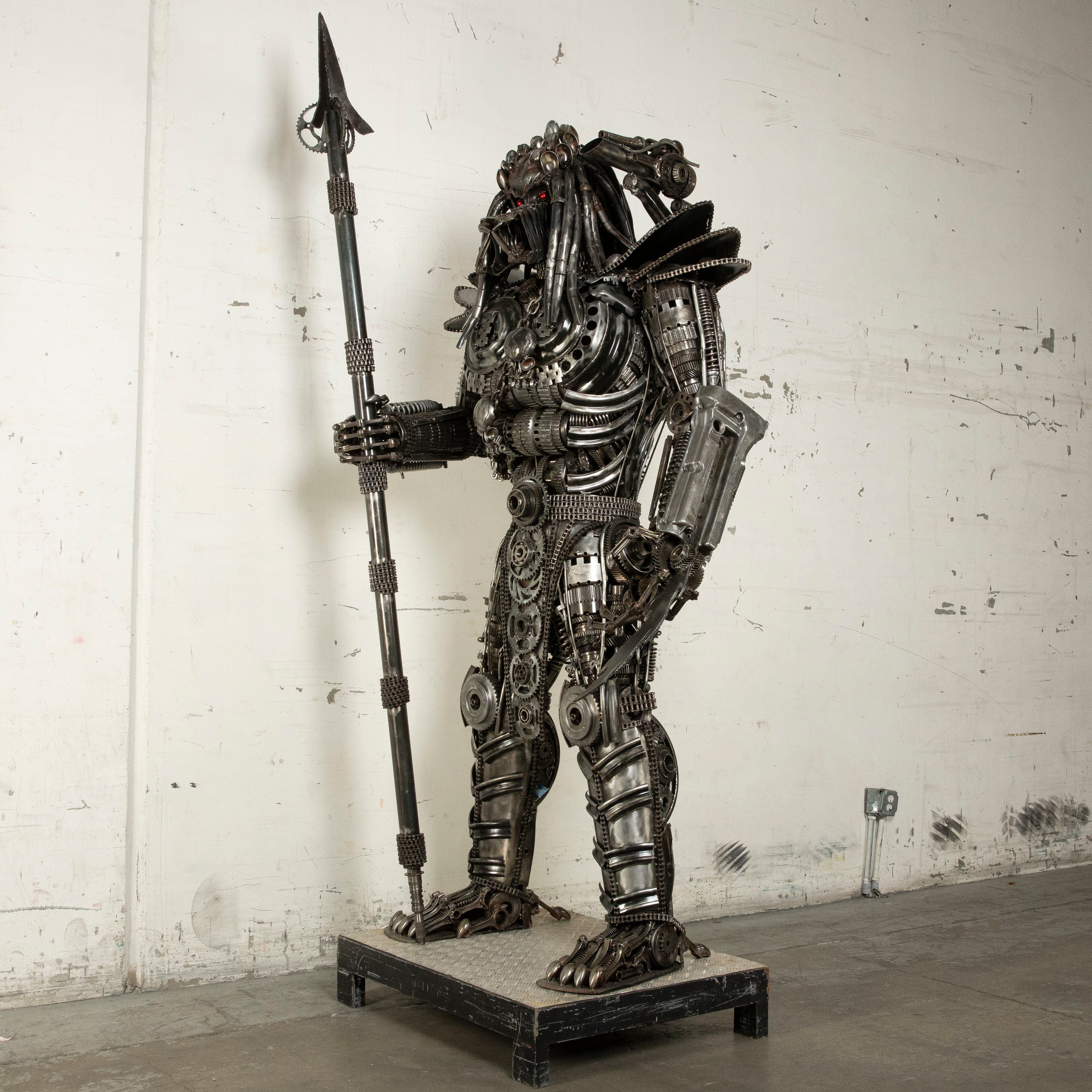 91 Predator Inspired Recycled Metal Wall Art Sculpture - Unique Home Decor for Living Room, Office & Man Cave