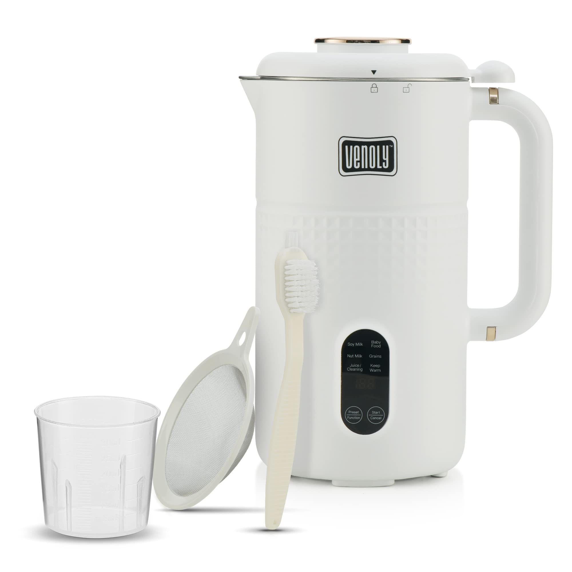 Nut Milk Maker Machine - Stainless Steel Blades for Homemade Almond, Soy & Cashew Milk | Dairy-Free, Vegan & Plant-Based Beverage Maker (5.5 Cups Capacity, White) - Perfect for Keto, Paleo & Healthy Lifestyles