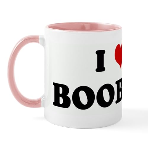 White/Pink Inside - I Love BOOBIES Mug