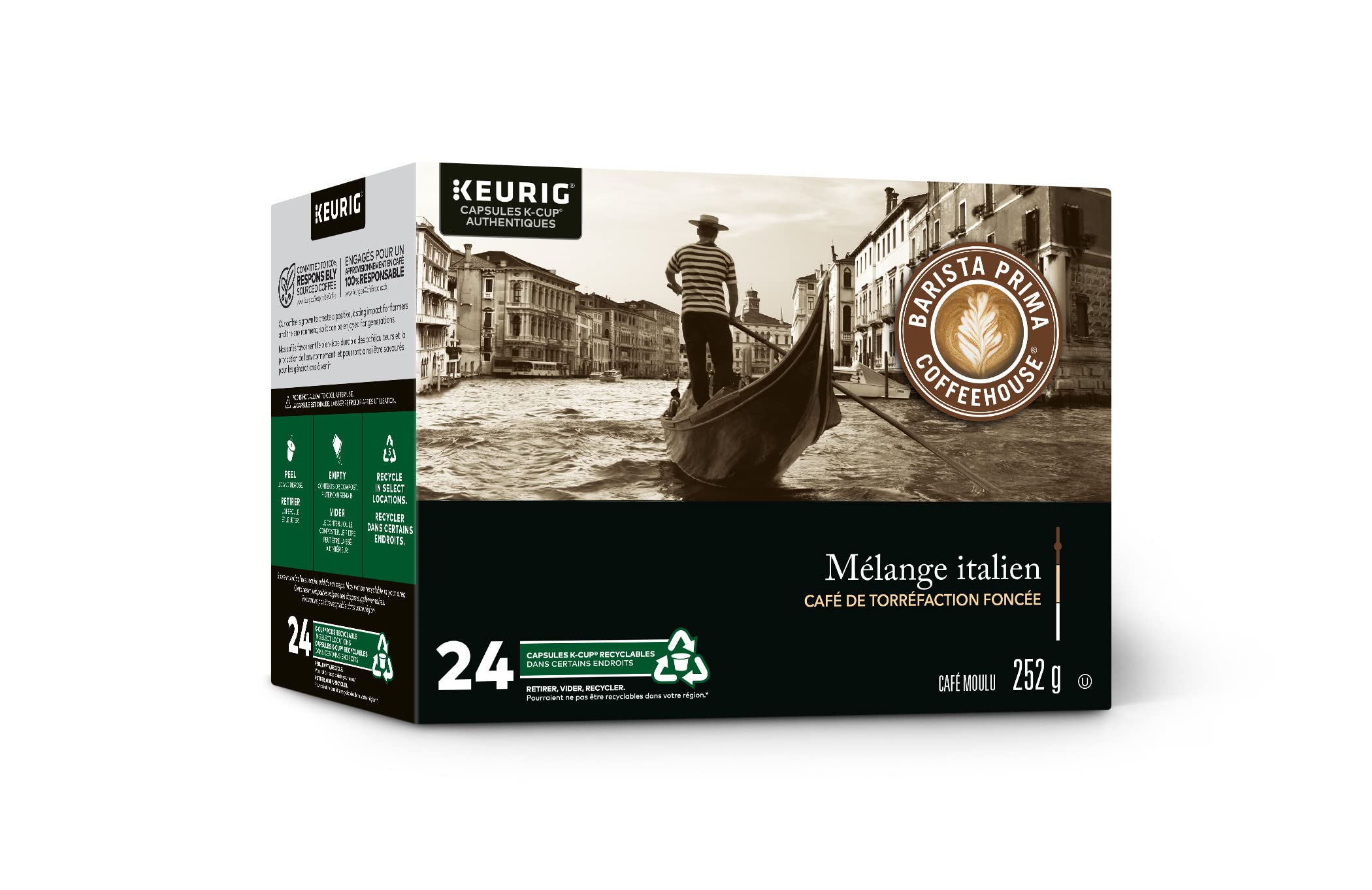 Barista Prima Italian Roast K-Cup Coffee Pods, 24 Count - Dark Roast Coffee for Keurig Brewers | Perfect for Morning Brew & Office Coffee Break