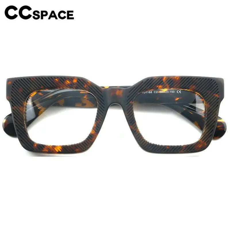 CCspace Unisex Full Rim Square Acetate Eyeglasses 56911 - Stylish & Durable Frame for Men & Women - Perfect for Work, Reading & Fashion Accessory