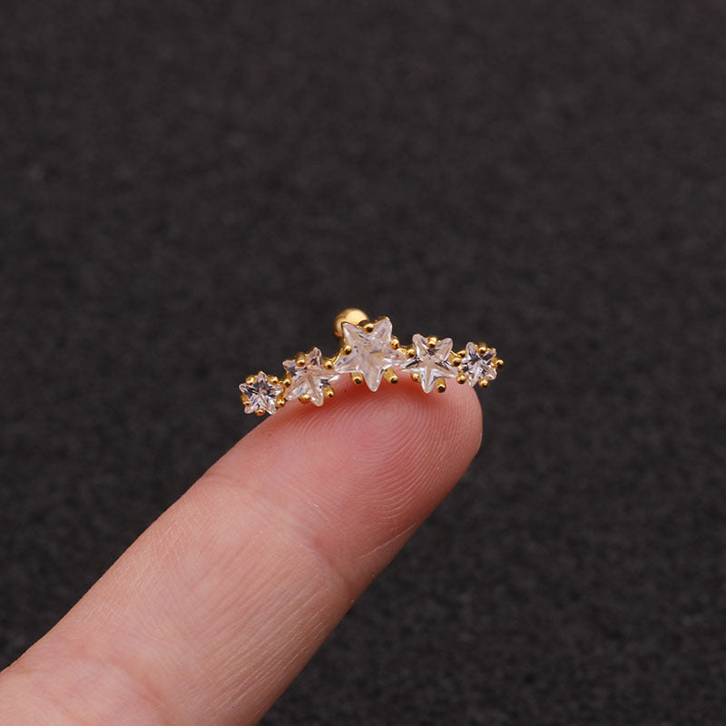 20G Rose Gold Star Conch Helix Stud Earrings for Cartilage Piercing - Hypoallergenic Body Jewelry for Women | Perfect for Everyday Wear, Parties & Special Occasions