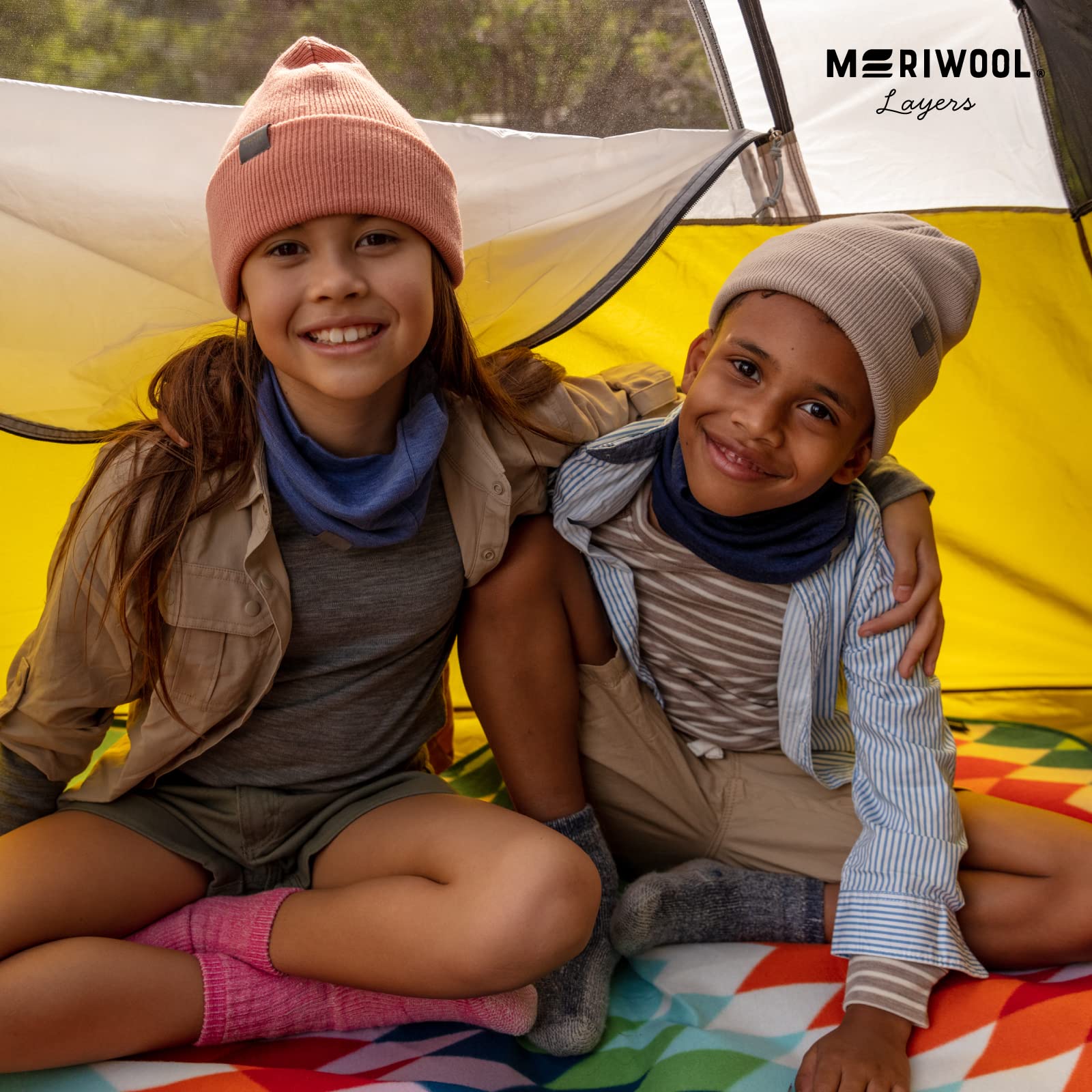 MERIWOOL Kids' Merino Wool Beanie Hat - Soft Ribbed Knit Winter Hat for Boys & Girls - Warm & Cozy for Outdoor Activities, Skiing, Snowboarding & Cold Weather