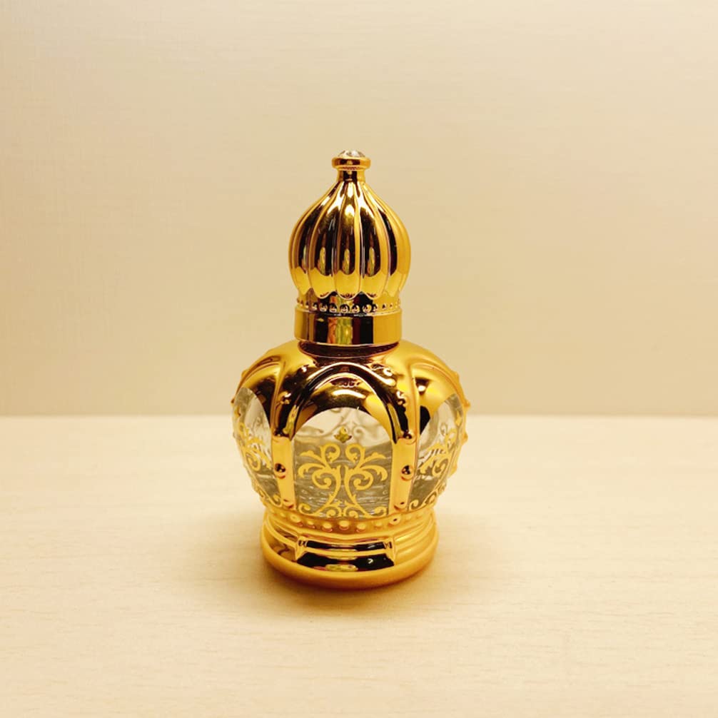 2 Pack Empty Refillable Essential Oil Roller Bottles - Vintage Arabic Crystal Glass Roller Bottles for Perfume & Aromatherapy | Perfect for DIY Essential Oils, Travel & Gift Sets
