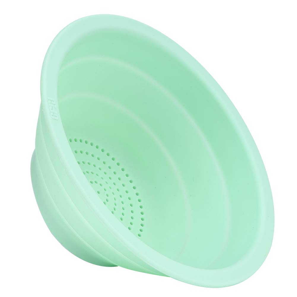 **Foldable Silicone Kitchen Drain Basket & Food Strainer - Reusable, Portable, Blue - Perfect for Draining Pasta, Washing Fruits & Vegetables, and Organizing Kitchen Accessories**