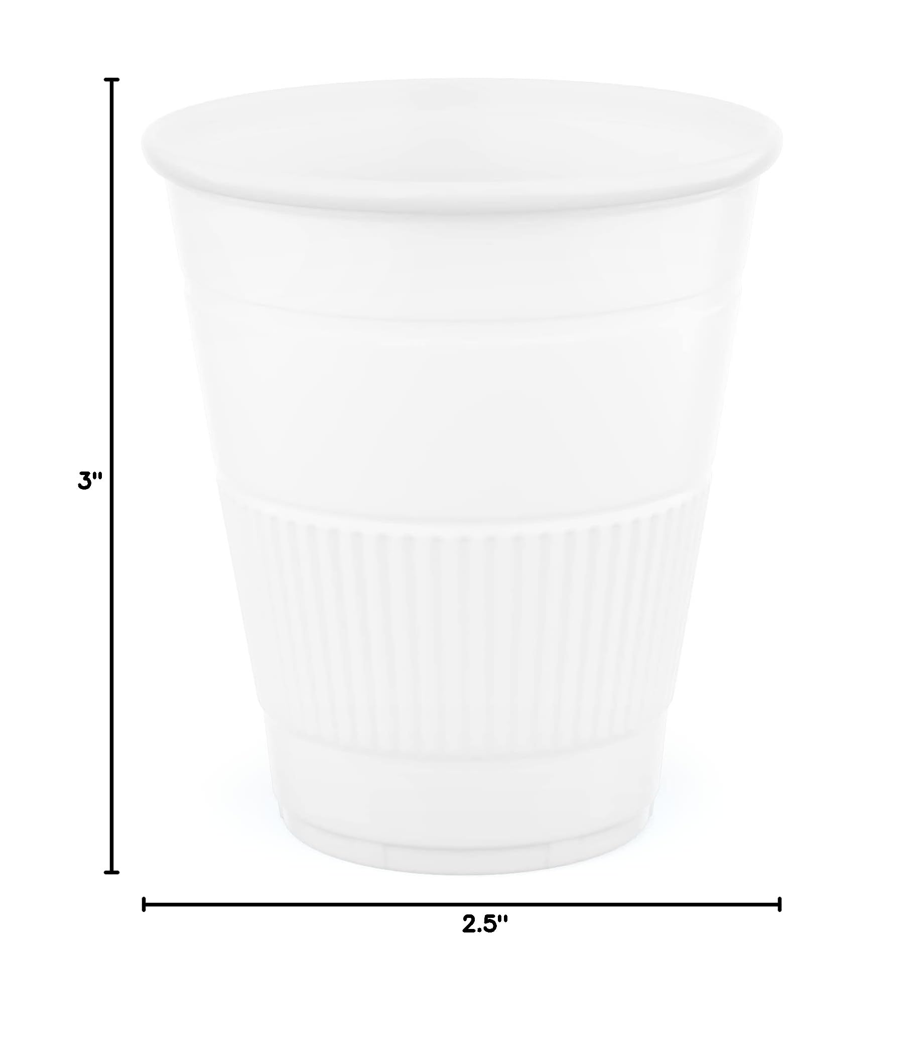 5 oz Disposable Plastic Cups - 50 Pack White Mini Cups for Bathroom, Medicine, Rinsing, Mouthwash | Party Supplies, Dental Use, Kids Drinks - Perfect for Parties, Clinics & Home Use