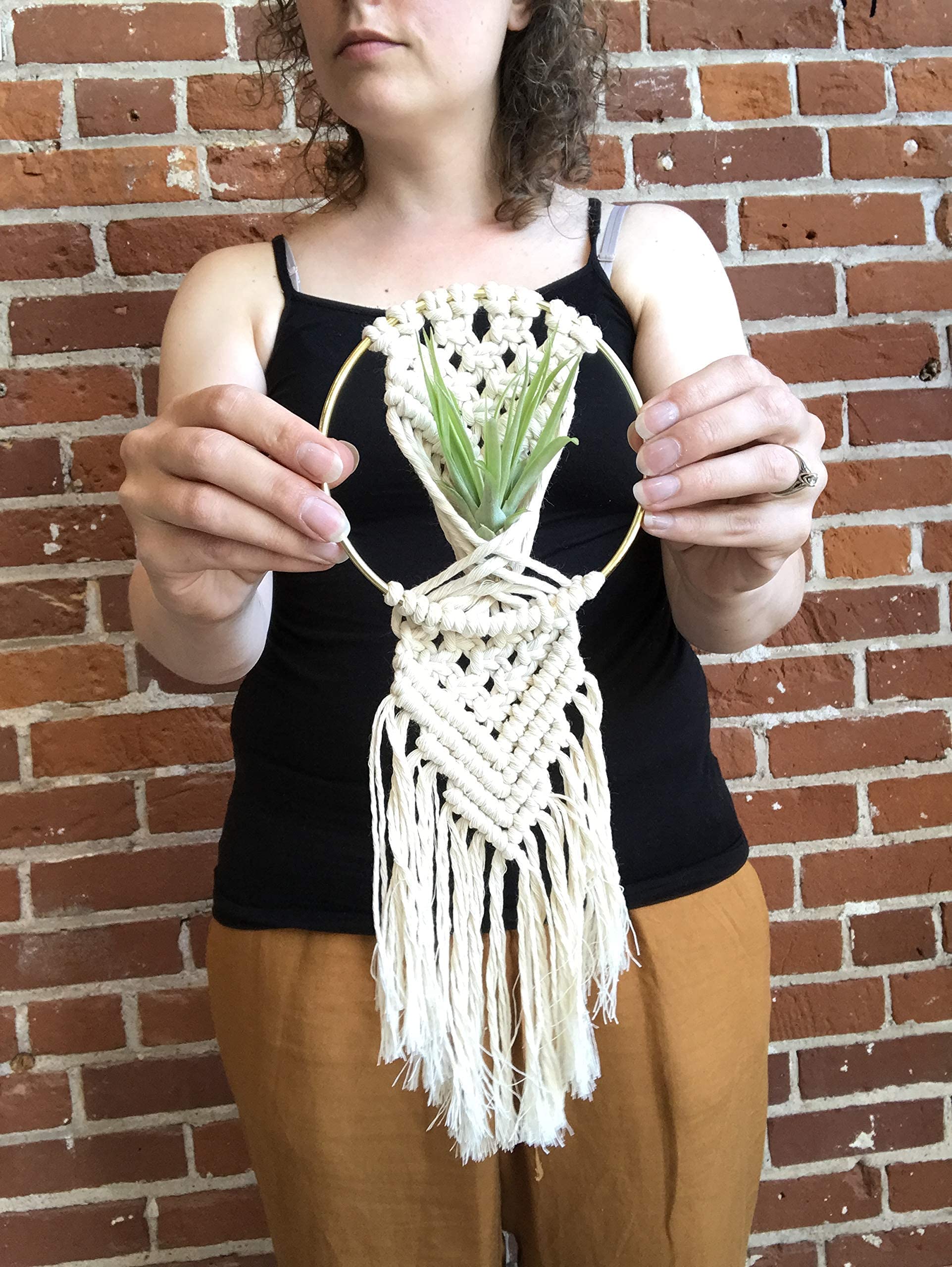 DIY Macrame Air Plant Hanger Kit - Handmade Boho Home Decor for Indoor Plants, Wall Hanging or Gift - Perfect for Living Room, Bedroom, Balcony & Office Decor