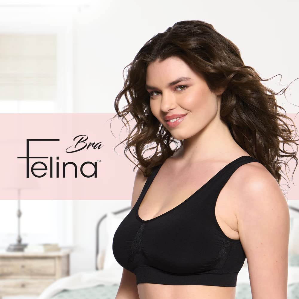 Felina Body Smooth Seamless Wireless Bralette - Comfortable & Supportive Underwear for Women | Perfect for Yoga, Lounge & Everyday Wear