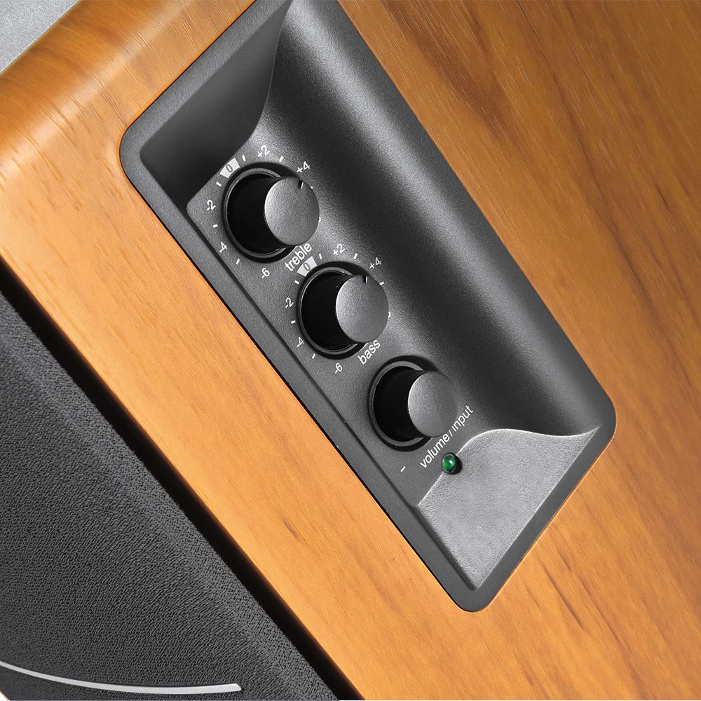 Edifier R1280DBs Active Bluetooth Bookshelf Speakers with SS5 Monitor Isolation Pads - Studio Speaker Set with Optical Input, High-Density Acoustic Foam Stands (Black) | Perfect for Home Theater, Gaming & Music Listening