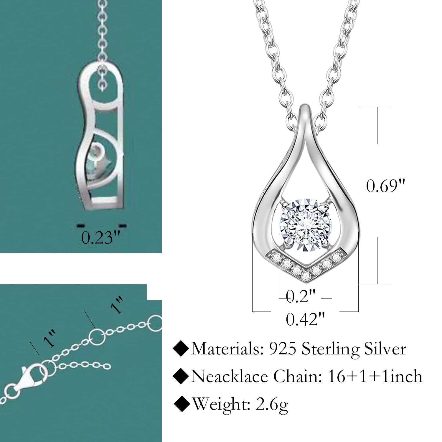 12 Months Colorful Birthstone Necklace for Women - Sterling Silver Infinity Pendant Jewelry Gift for Anniversary, Birthday, Christmas & Valentine's Day - Perfect for Everyday Wear, Special Occasions & Thoughtful Gifting