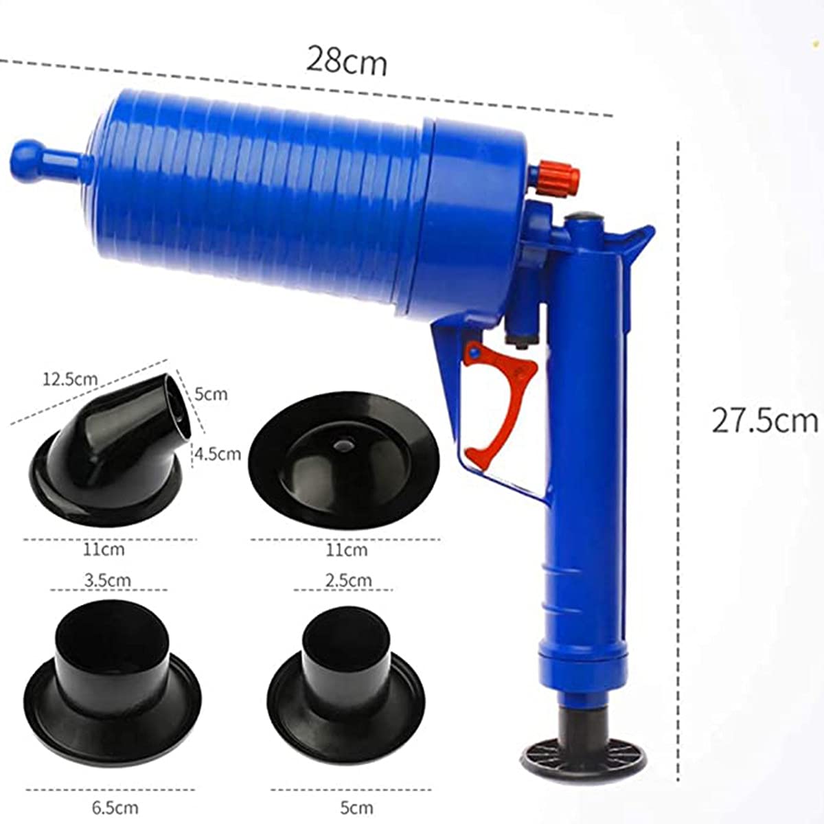 **High Pressure Air Drain Blaster Cleaner - Powerful Toilet Plunger & Drain Unblocker for Kitchen, Bathroom, Sink - Fast Clogged Pipe Removal for Home & Commercial Use**
