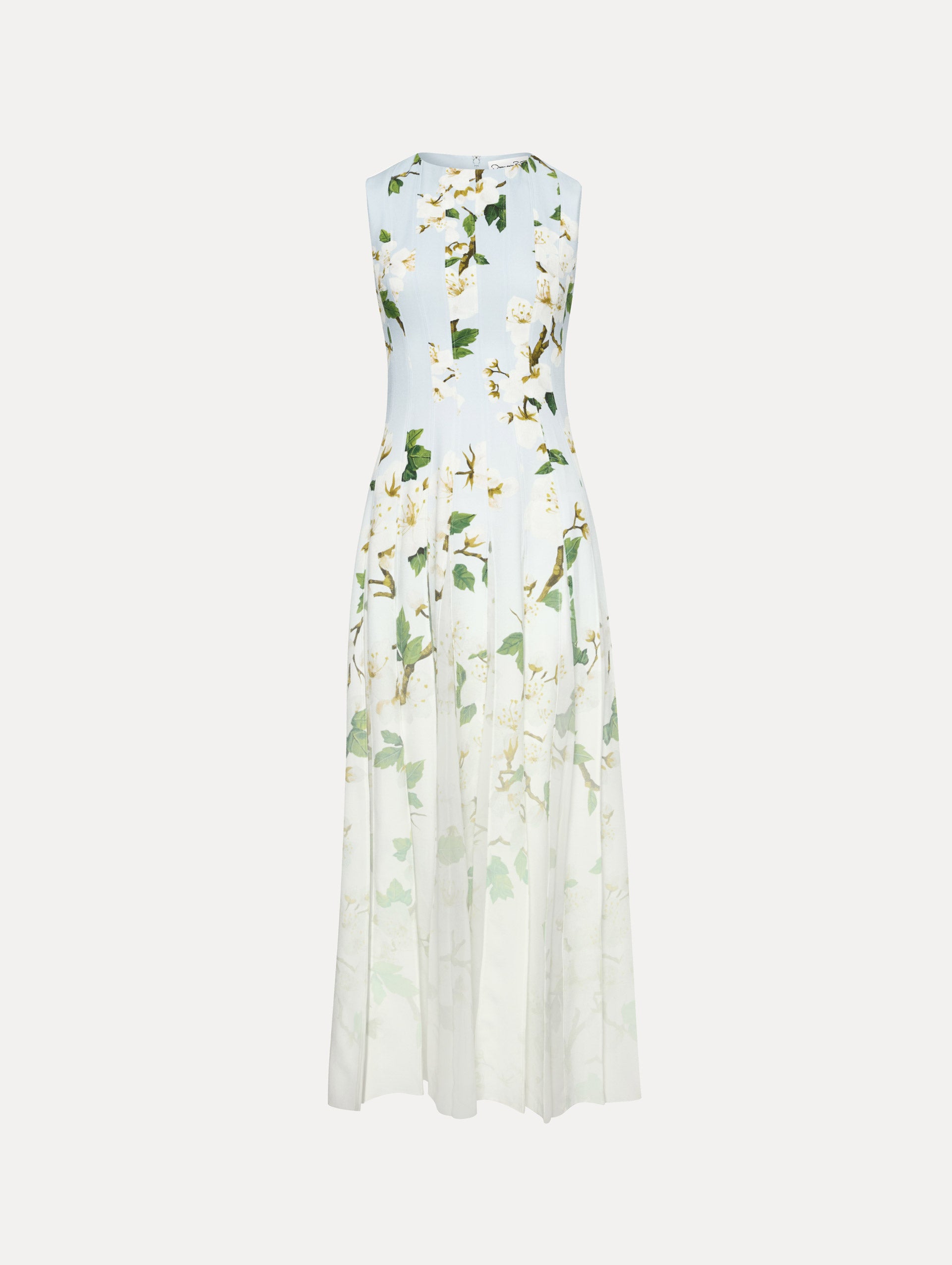 Ombré Cherry Blossom Cady Inset Dress - Elegant Floral Print Women's Party Dress for Weddings, Cocktail Events & Spring Occasions