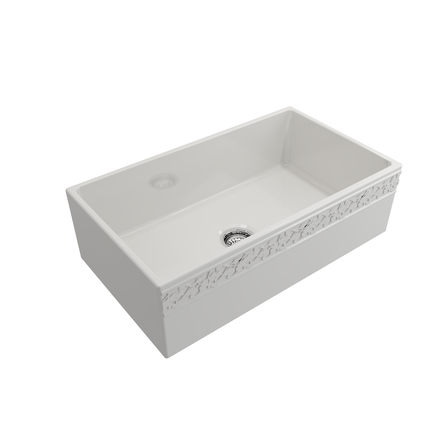 BOCCHI VIGNETO 33 Fireclay Farmhouse Single Bowl Kitchen Sink with Protective Bottom Grid & Strainer - Durable Fireclay Sink for Modern Farmhouse Kitchens, Perfect for Food Prep, Dishwashing & Entertaining